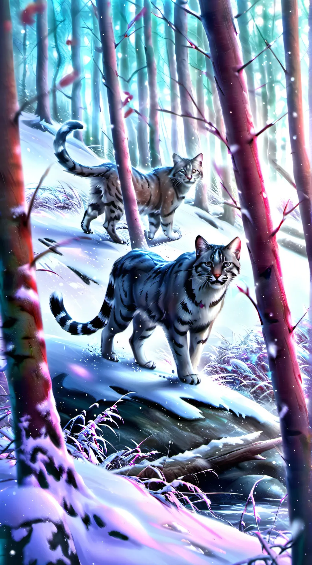 ai character: The Frosen Forest background