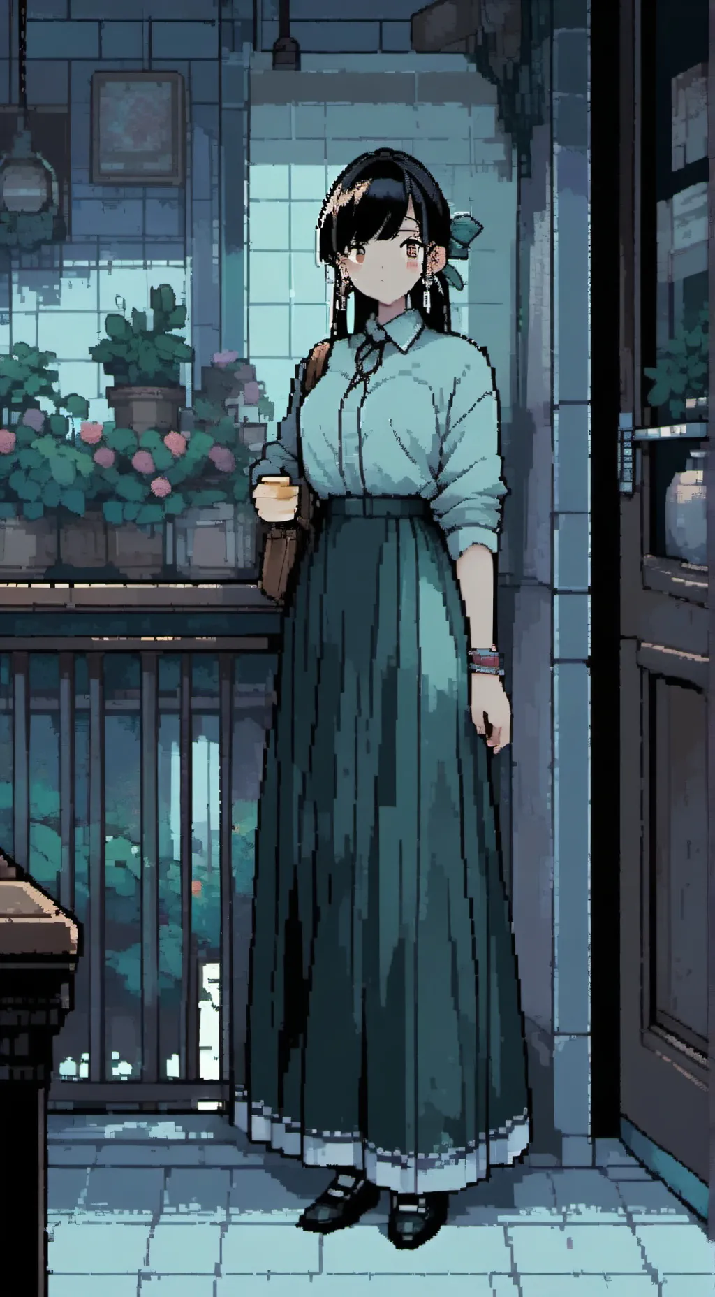 ai character: comi san  background
