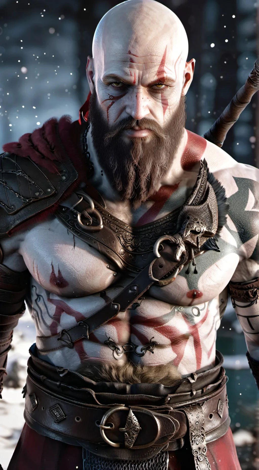 ai character: god of war  background