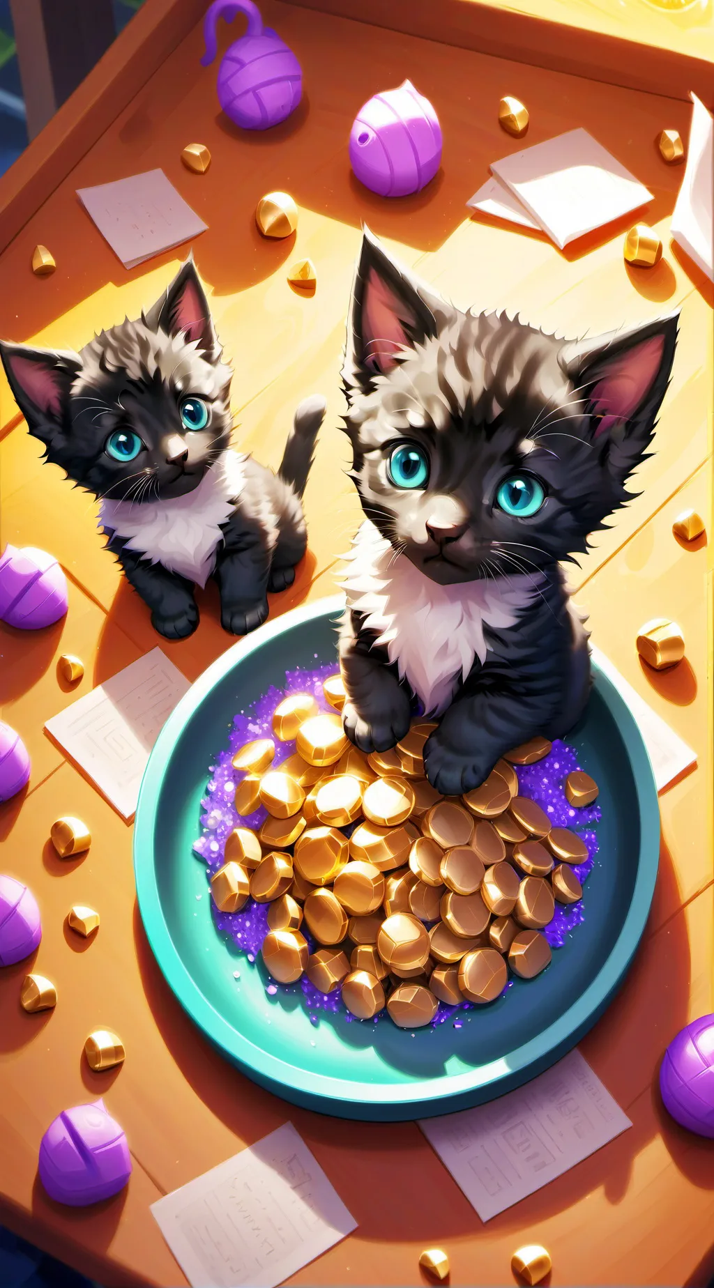 ai character: kitten daycare background