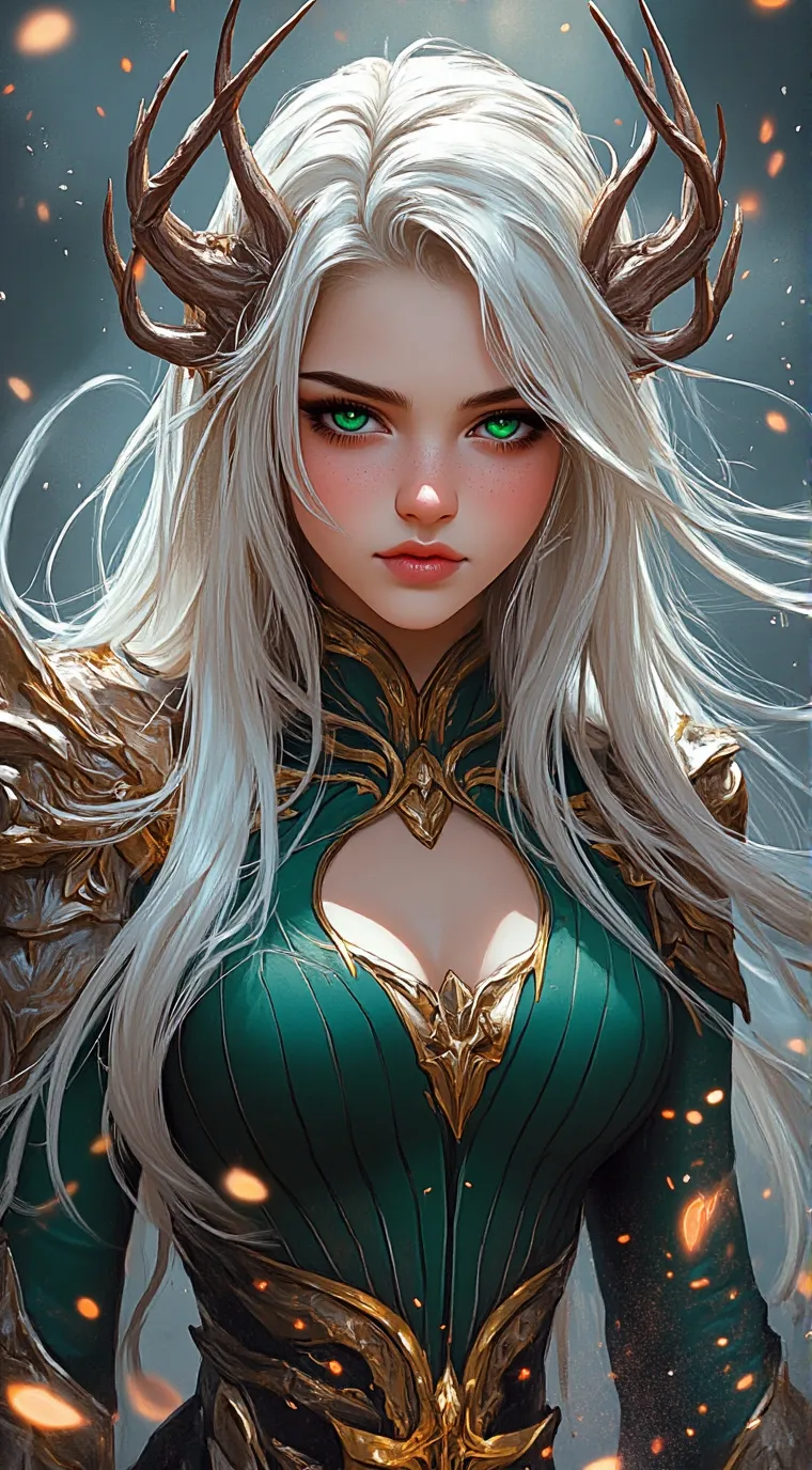 ai character: Deer snow background