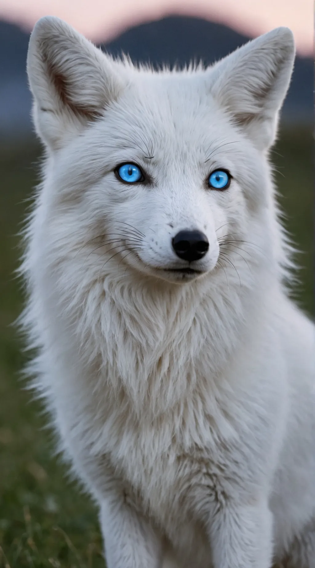 ai character: white wolf background