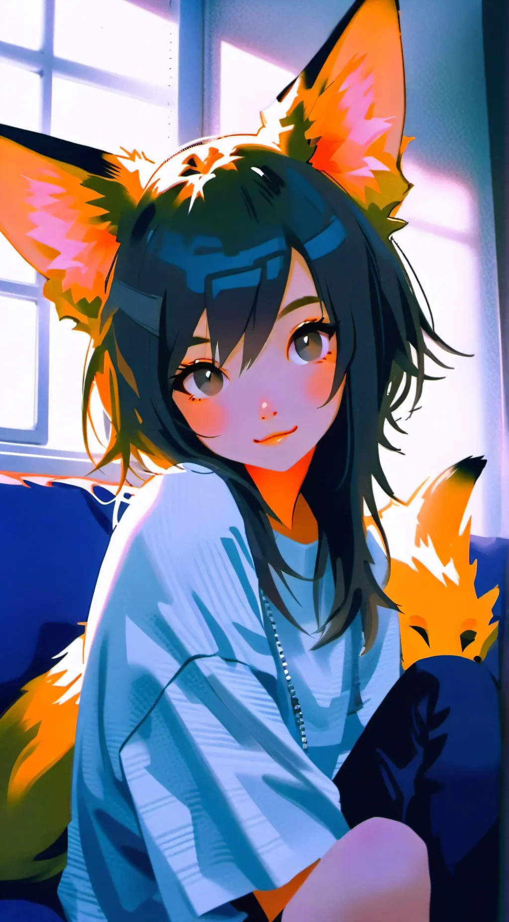 ai character: Fox Girl Spirit background