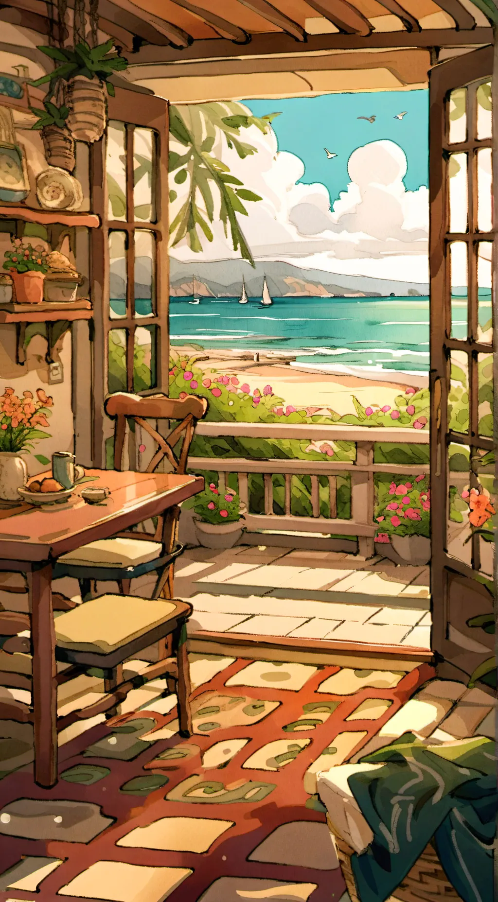ai character: cod beach party  background