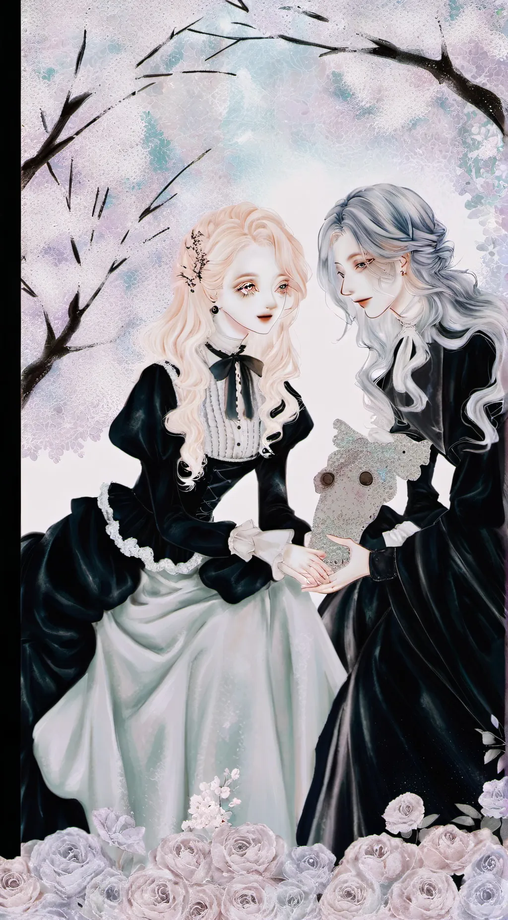 ai character: luna and Sarah  background
