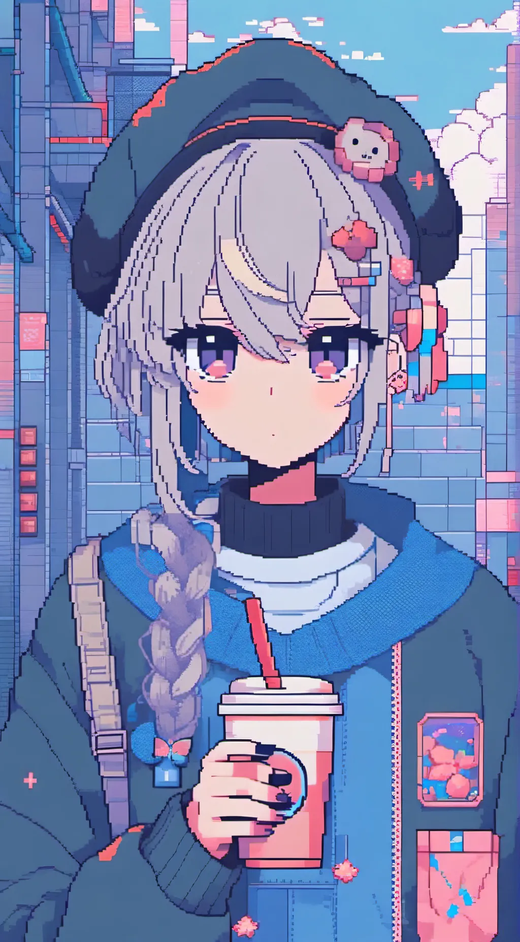 ai character: nekiotina pixel background