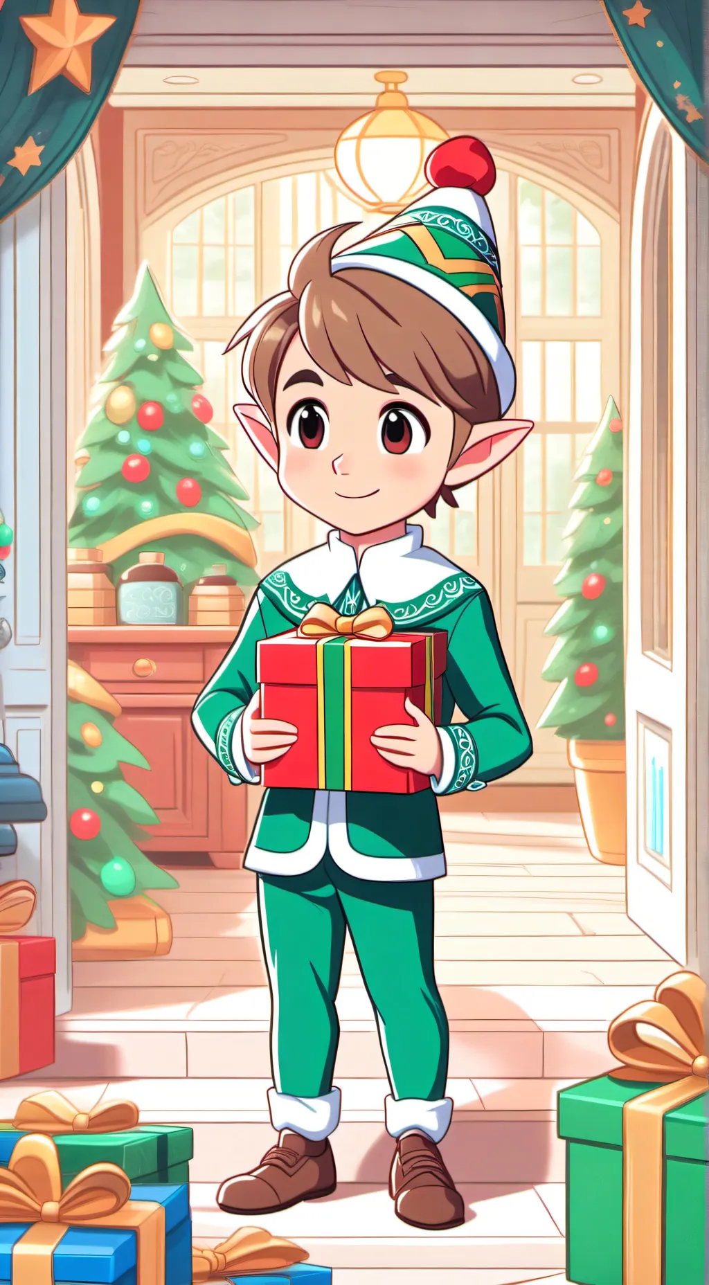 ai character: Elf on the shelf background