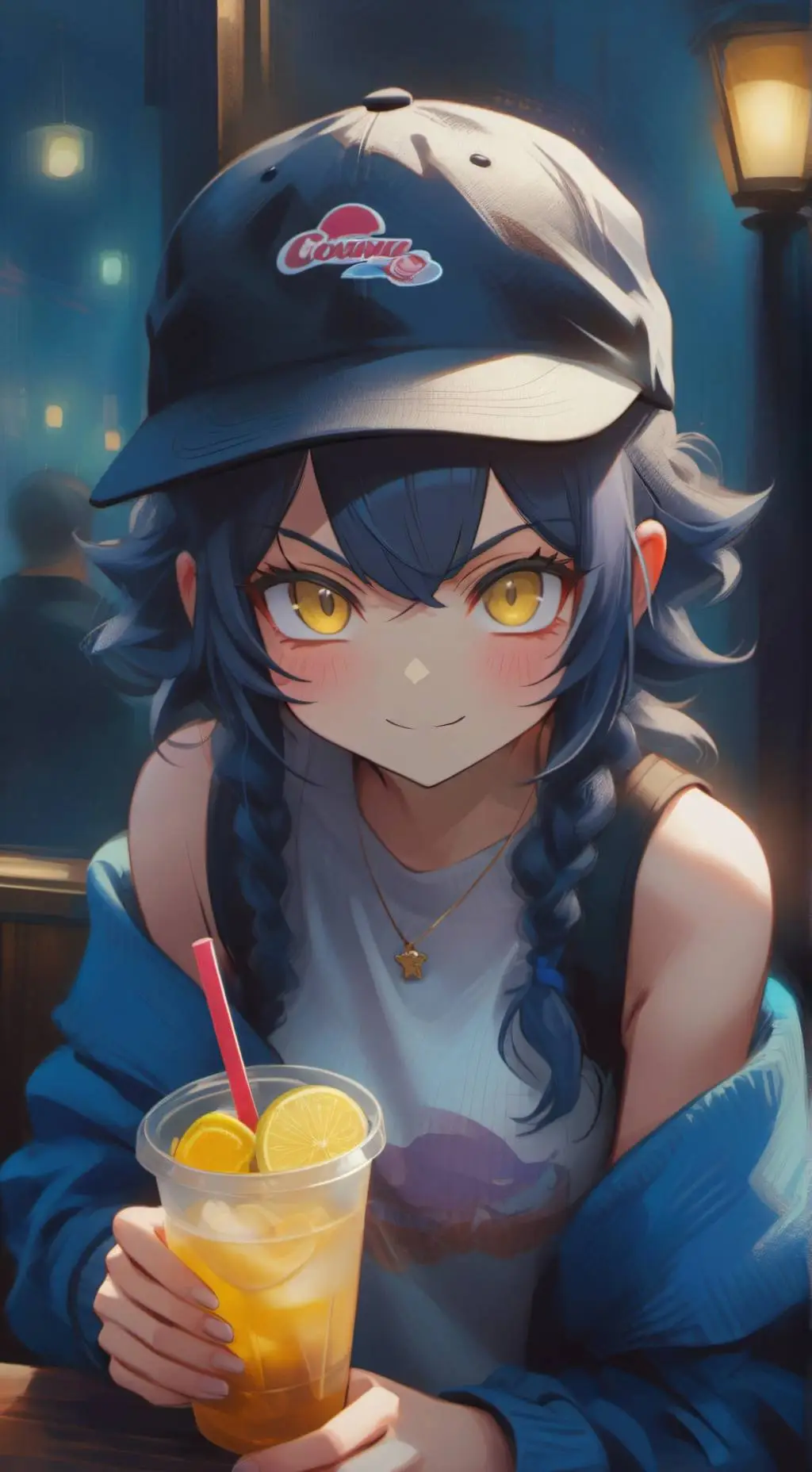 ai character: 海華梨江 background