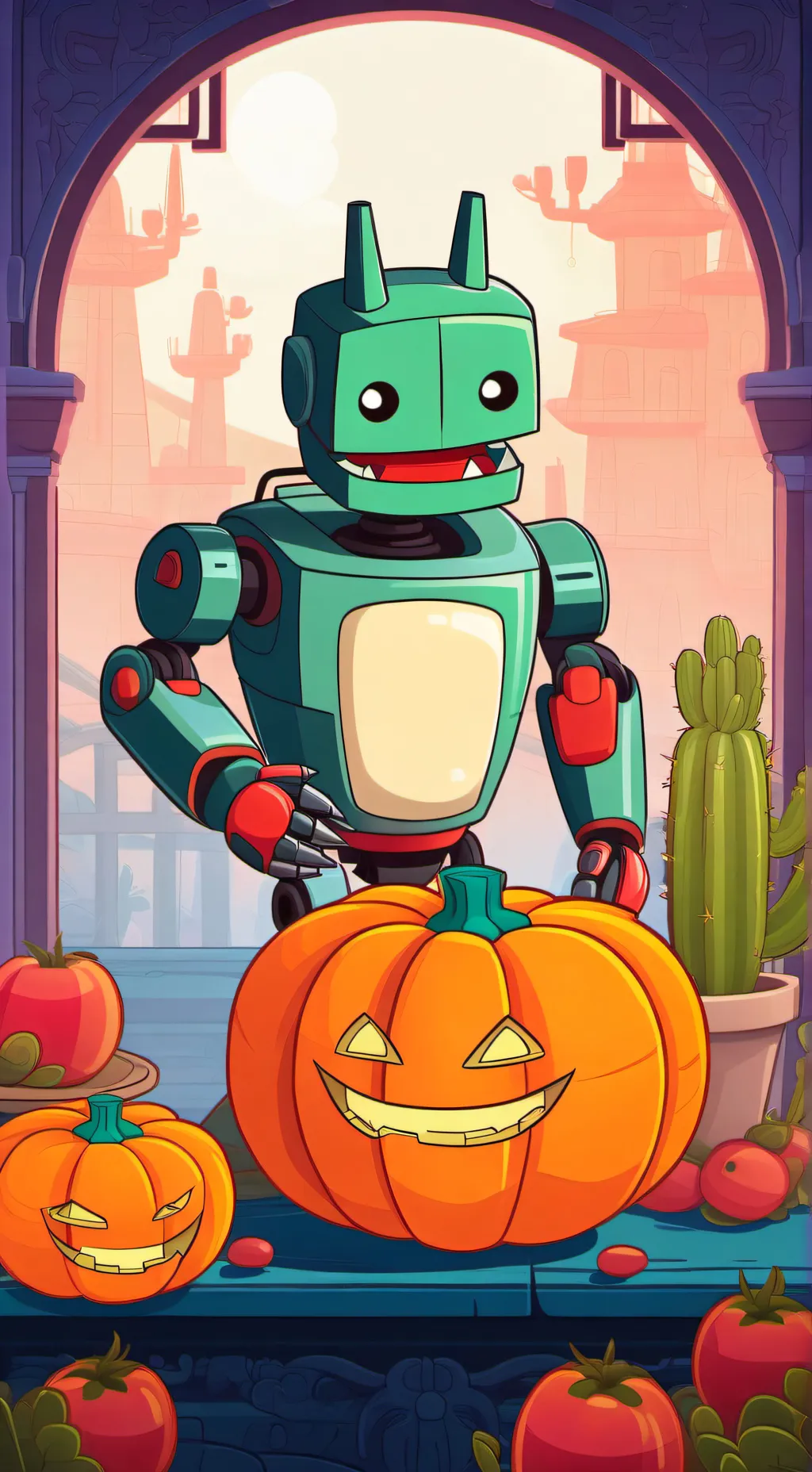 ai character: melon sandbox background
