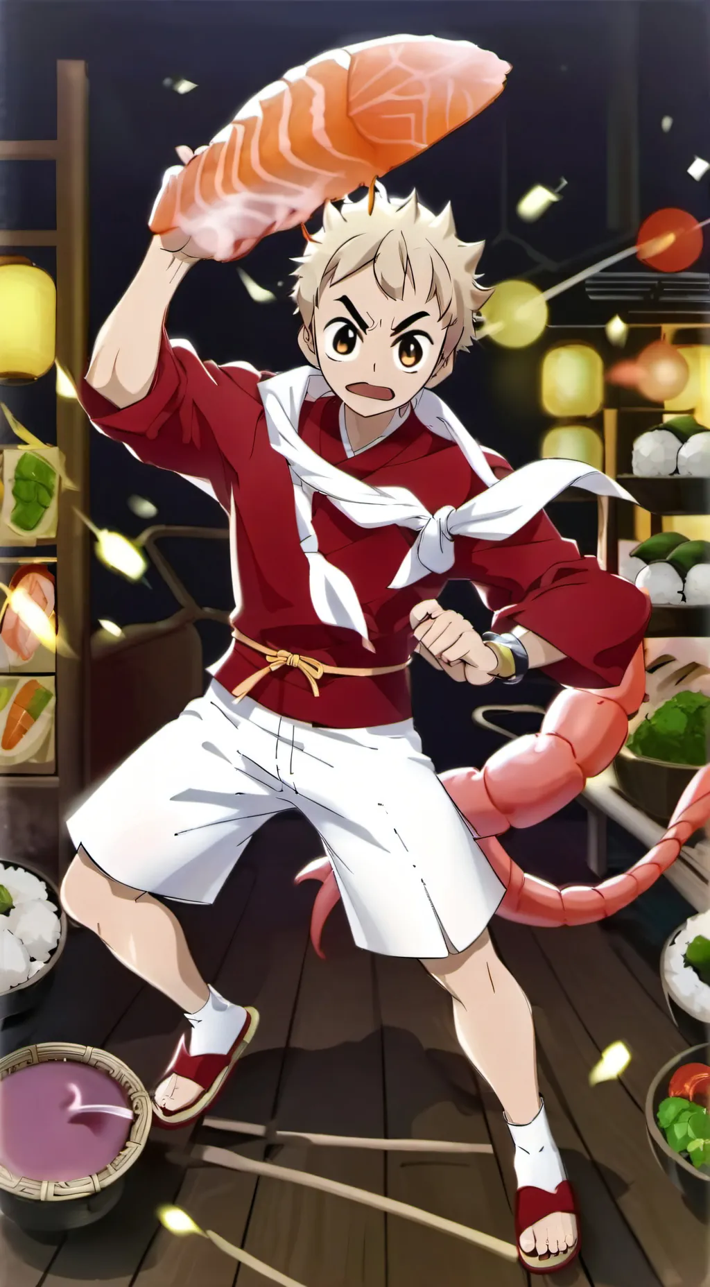 ai character: shrimpo kid background