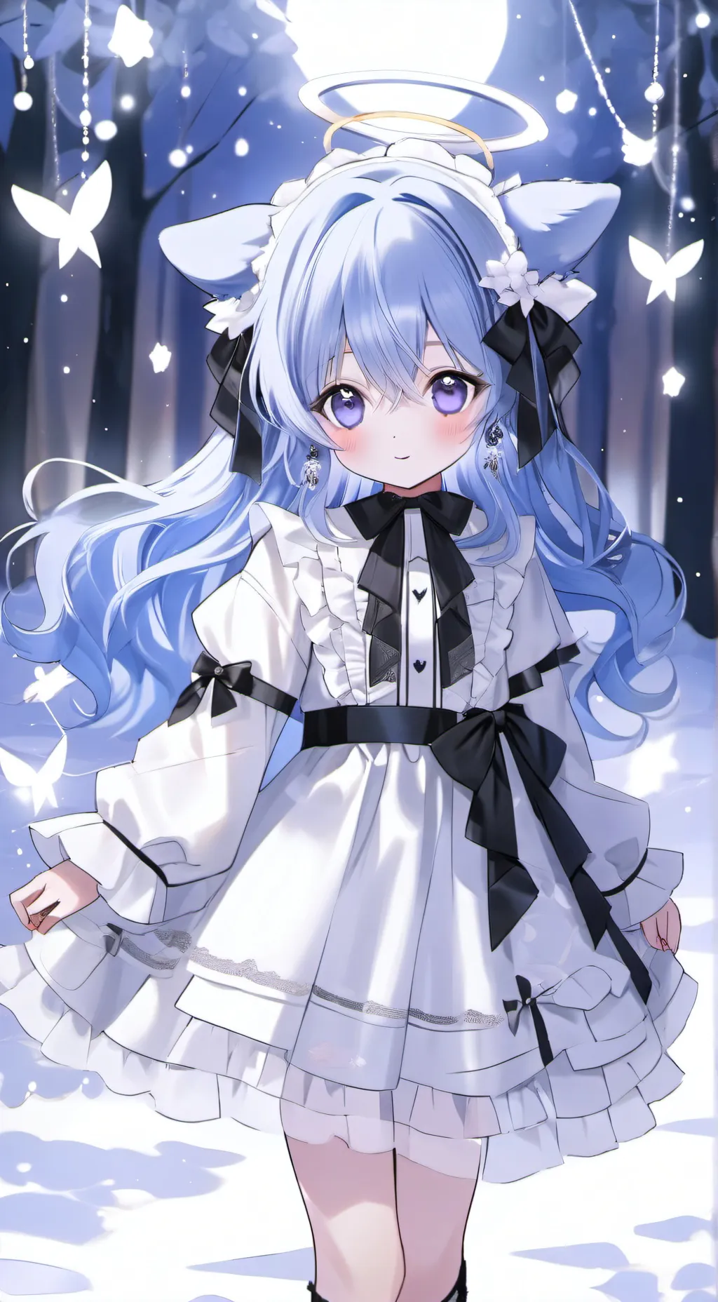 ai character: angel wolf  background