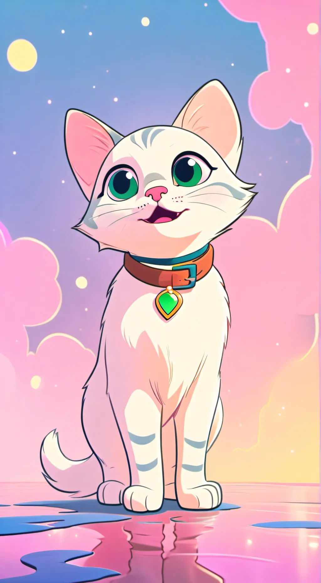 ai character: Wenda as a cat background
