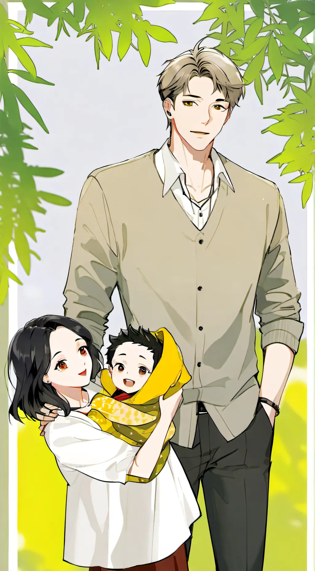 ai character: Wife and son RP background