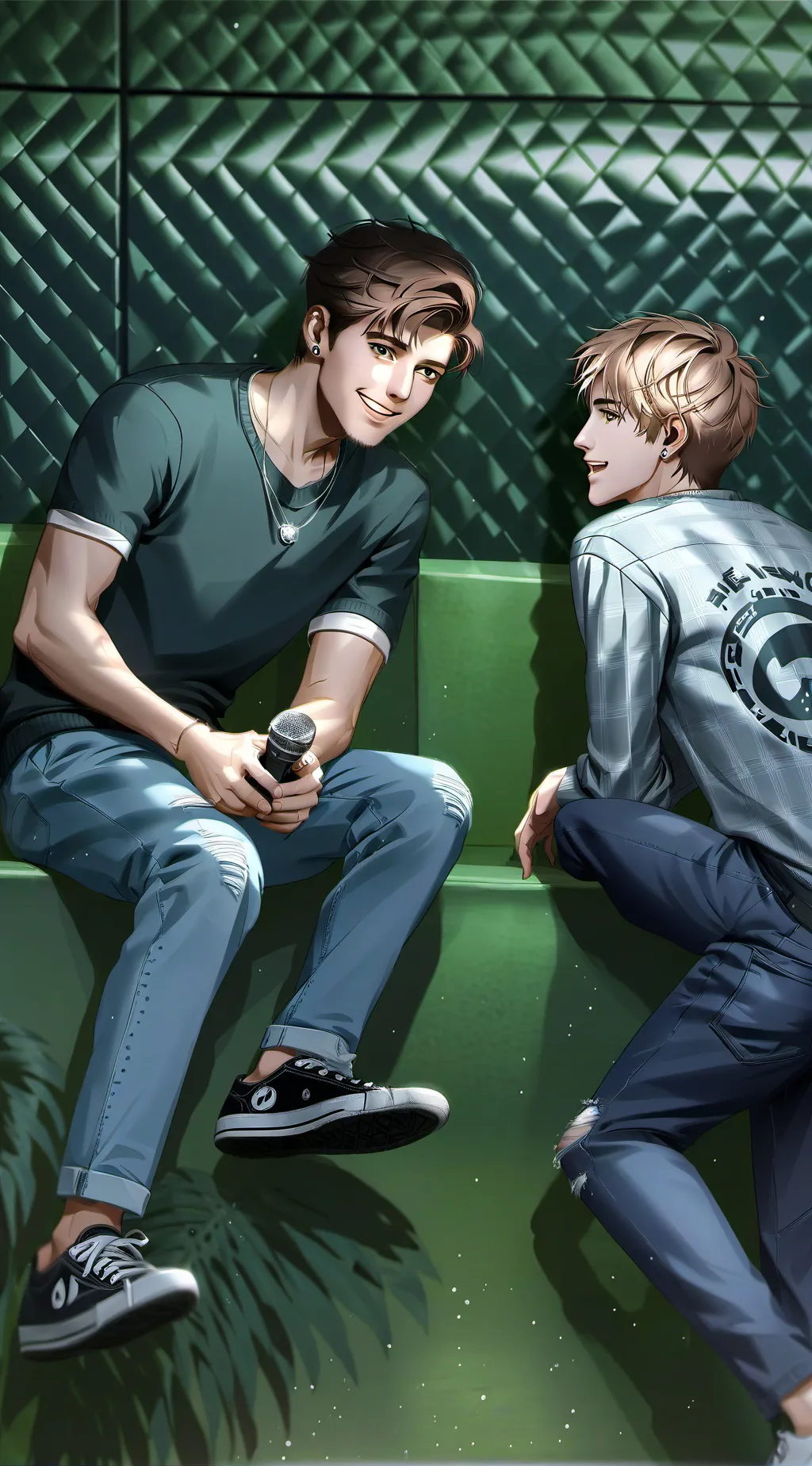 ai character: Sam and Colby  background