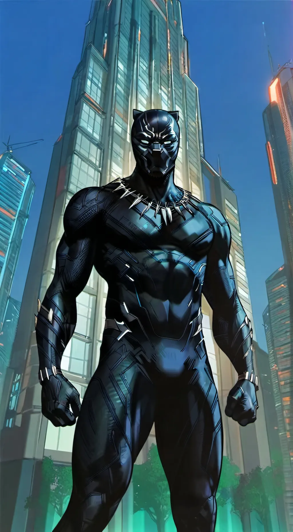 ai character:  the black Panther background