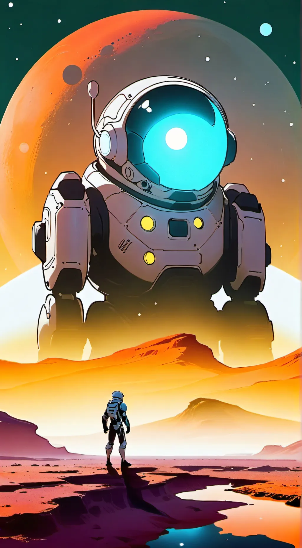 ai character: Mars  background