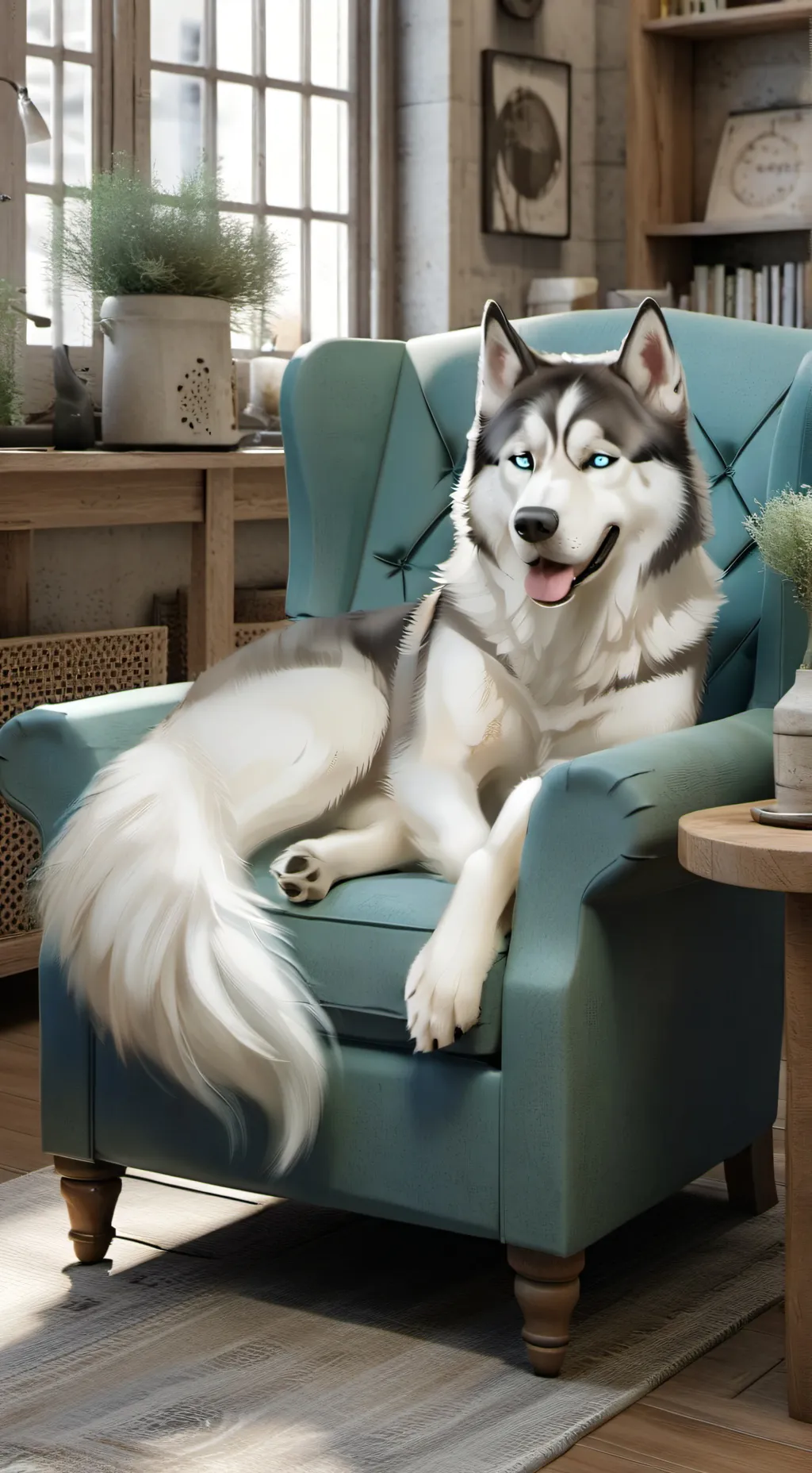 ai character: Dotty (my irl dog) background
