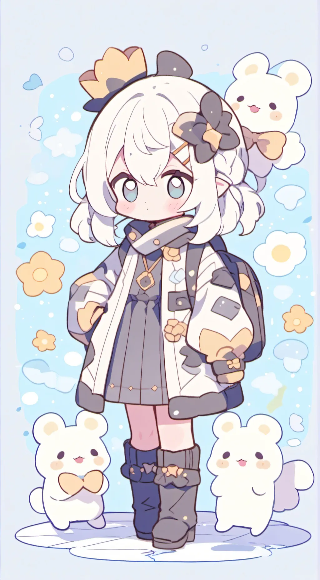 ai character: smiling critters! background