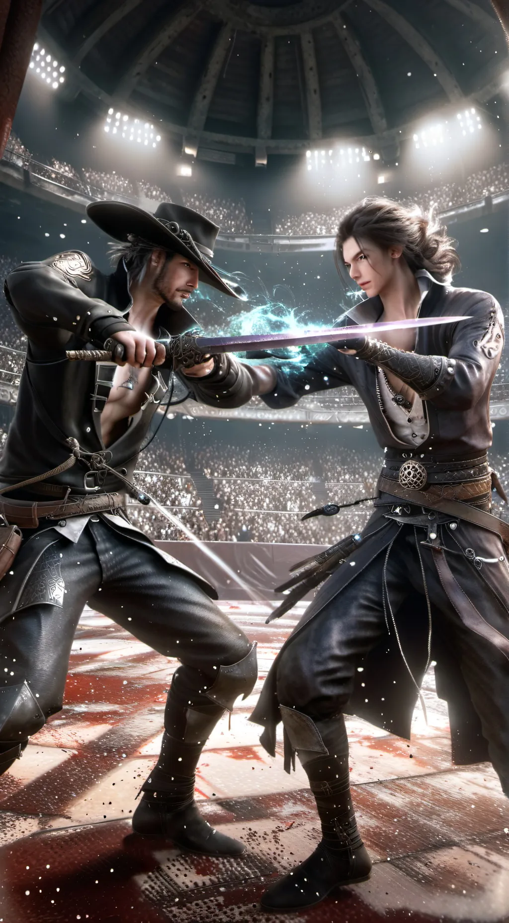 ai character: Swordman vs Gunman background