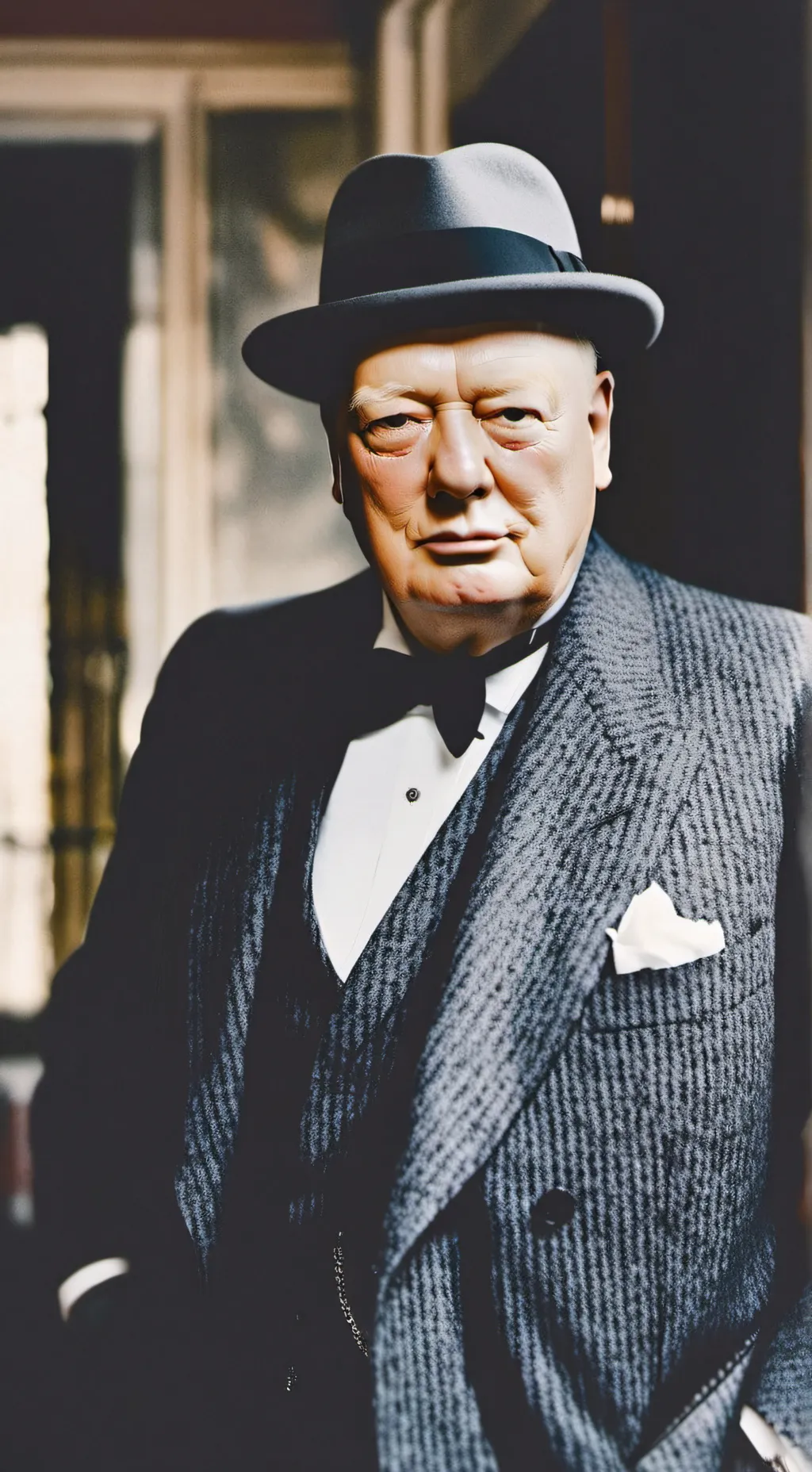 ai character: Winston Churchill  background