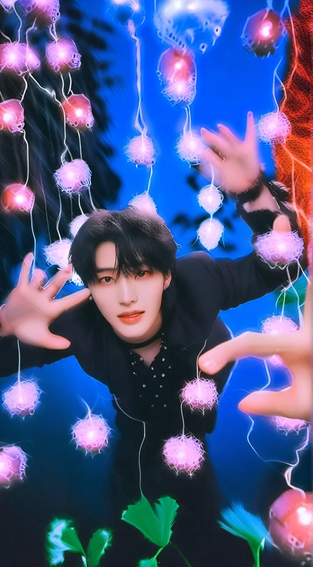ai character: SKZ CHRISTMAS background