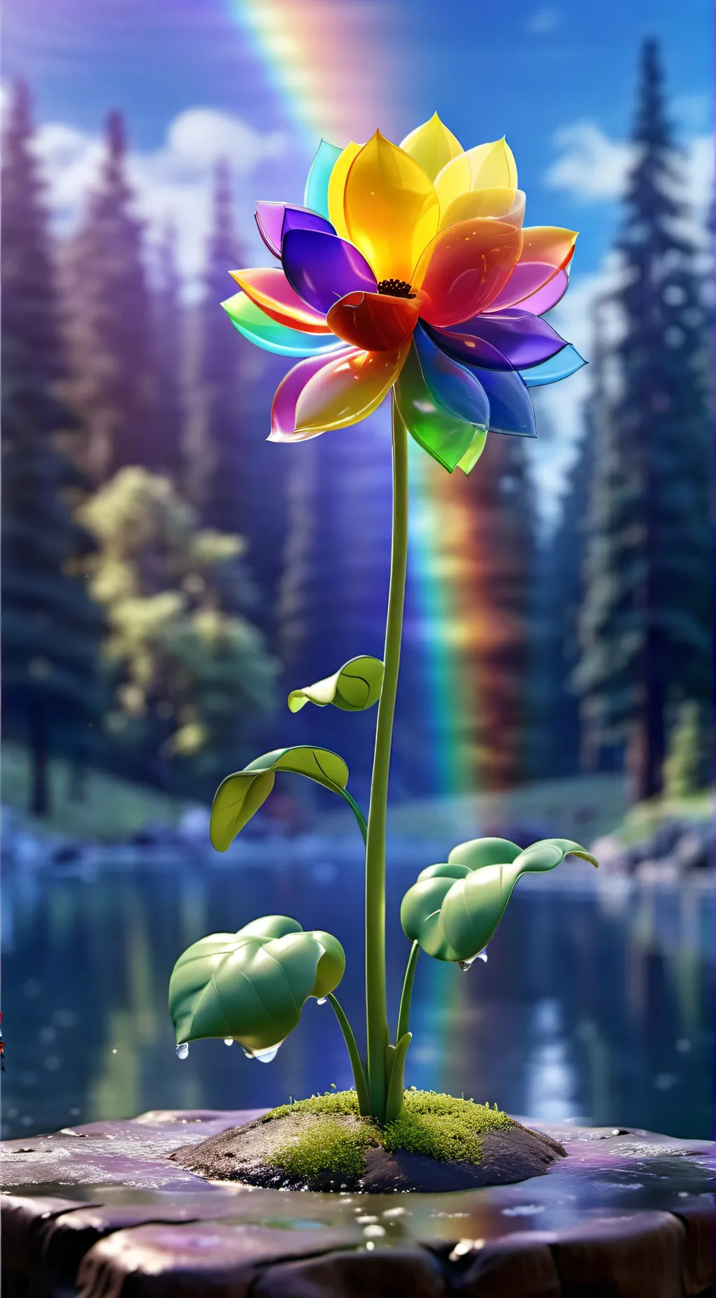 ai character: Dandy🌈🌼 background
