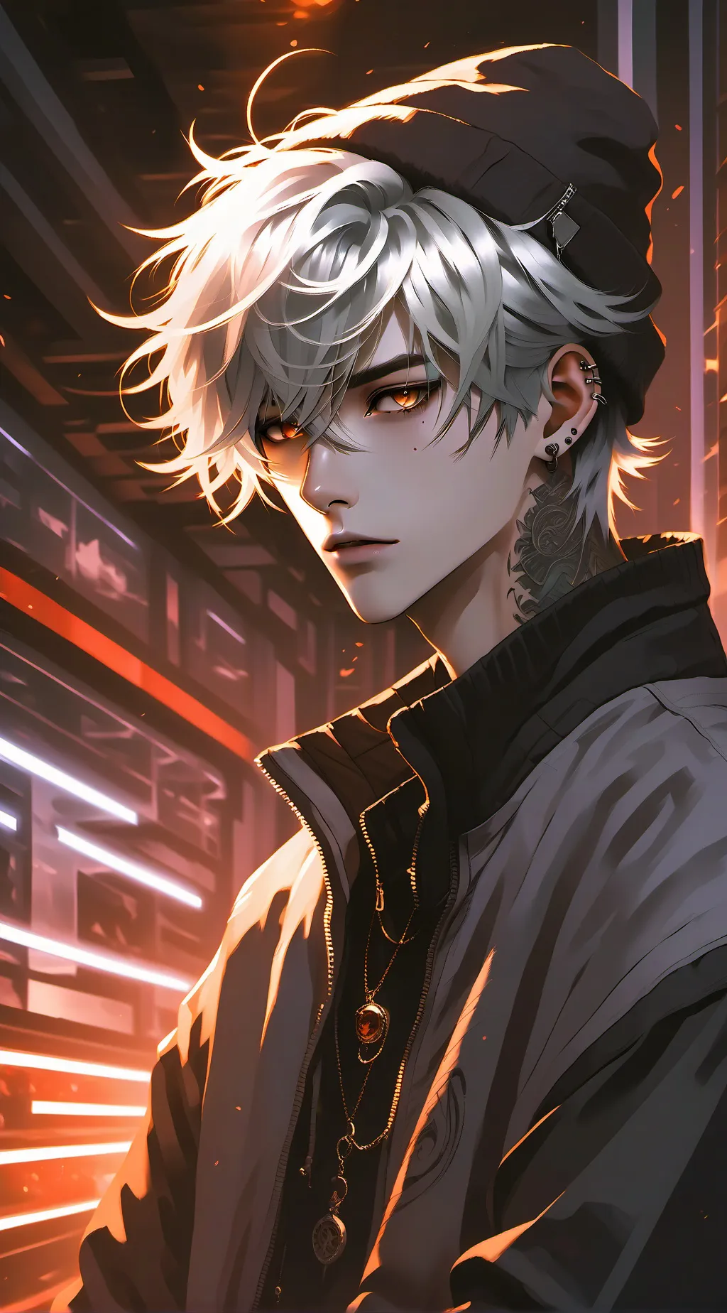 ai character: Gray background