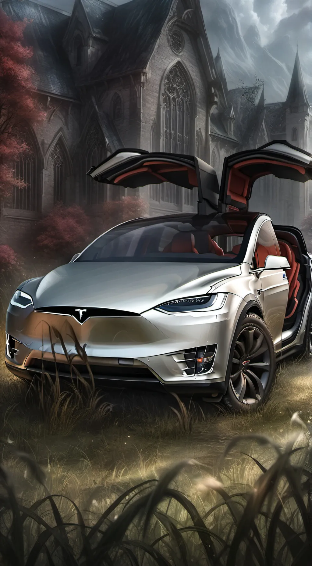 ai character: Tesla model X background