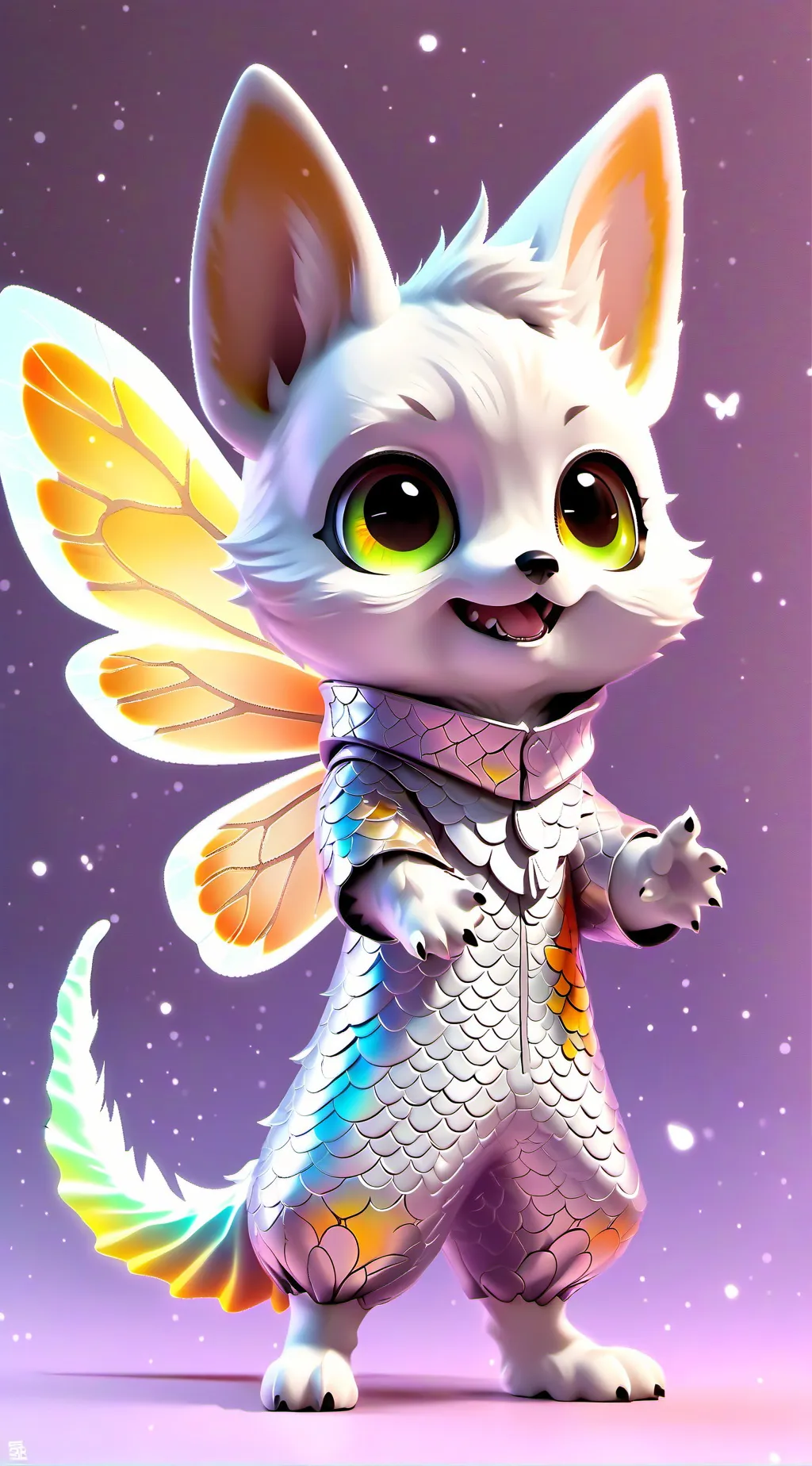 ai character: Lolbit🦊💜💛🤍 background