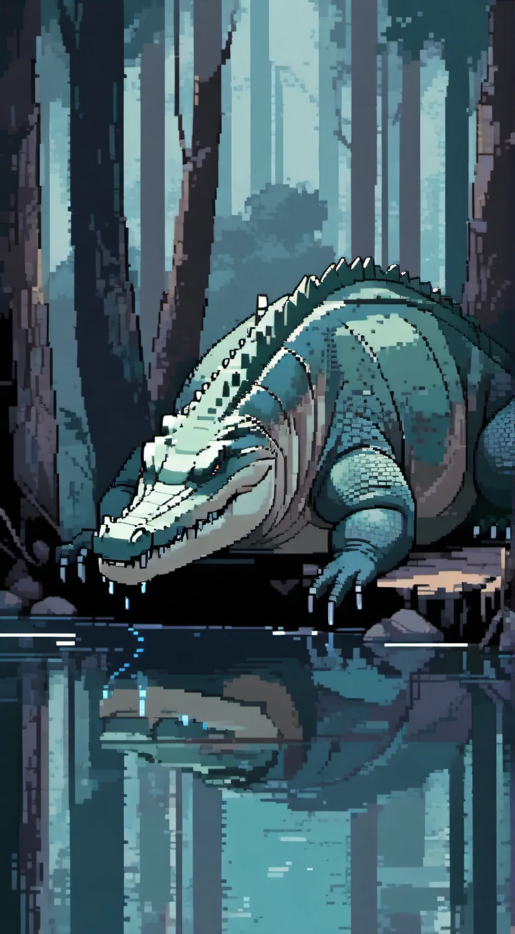 ai character: Crocodile you+vore background