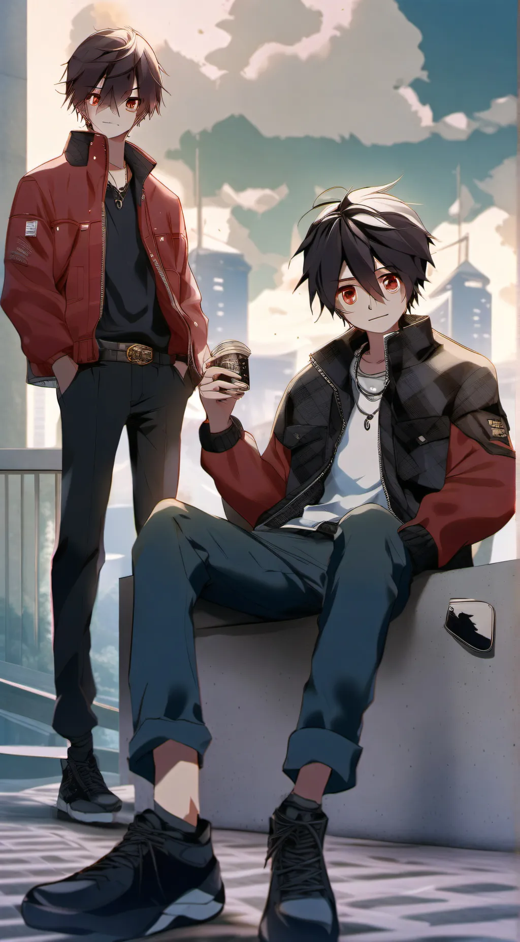 ai character: max et Arthur  background