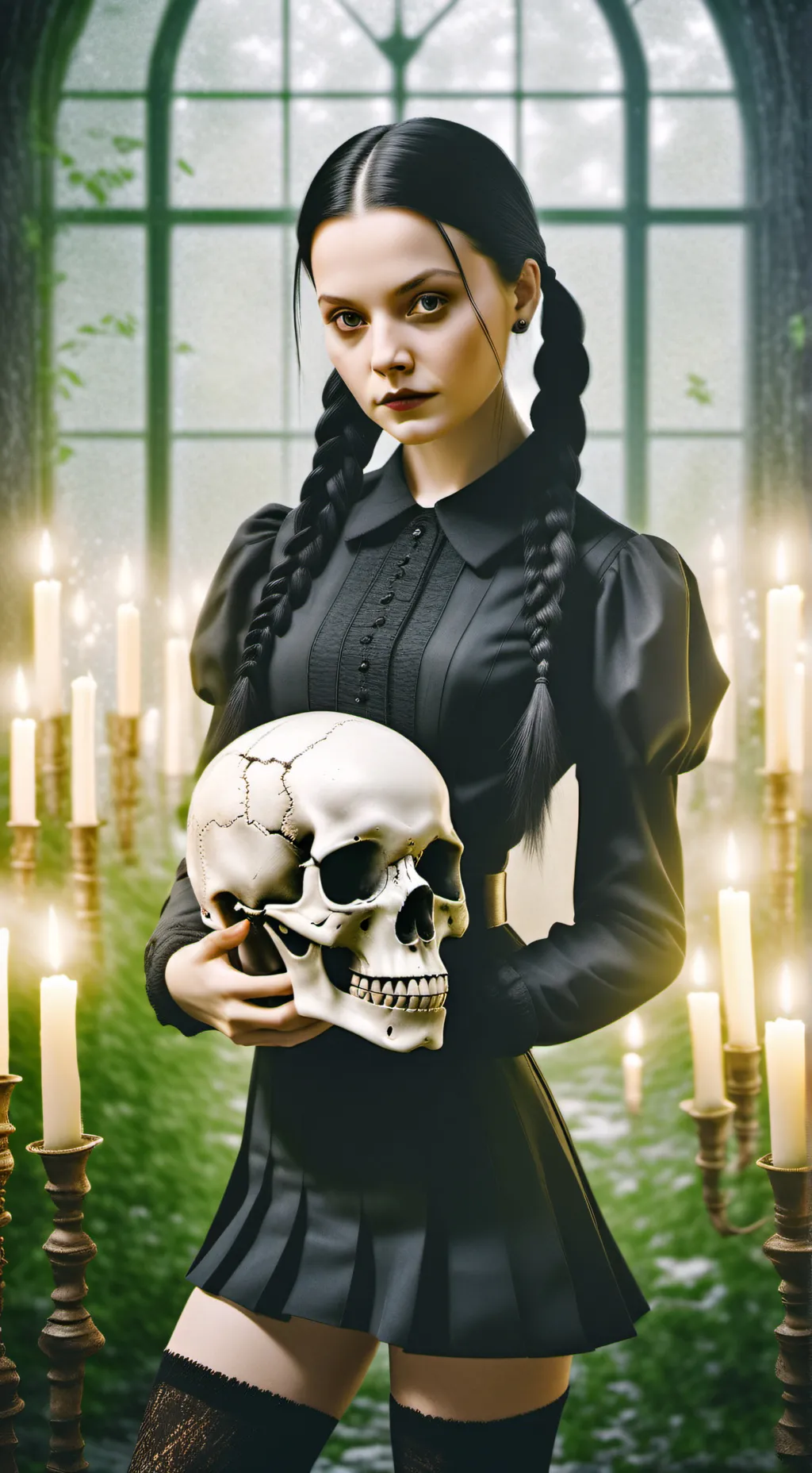 ai character: Wednesday Addams background