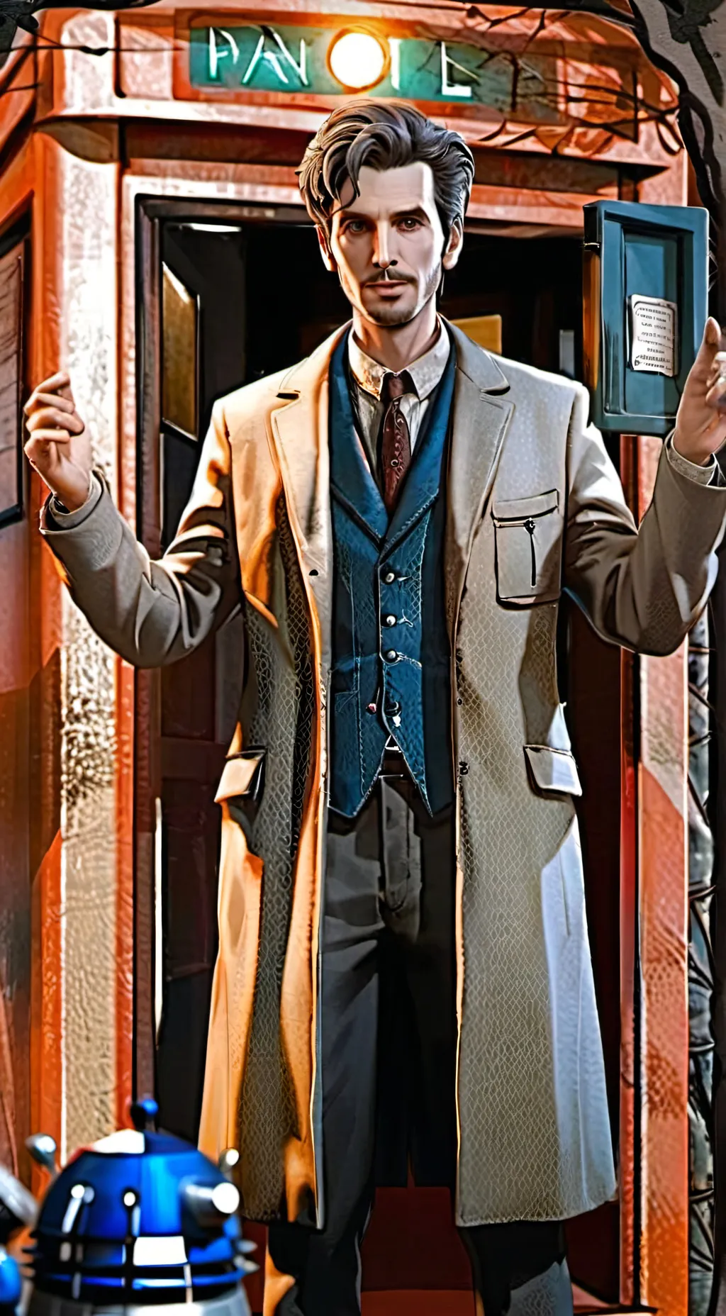 ai character: Dr who regenerated background