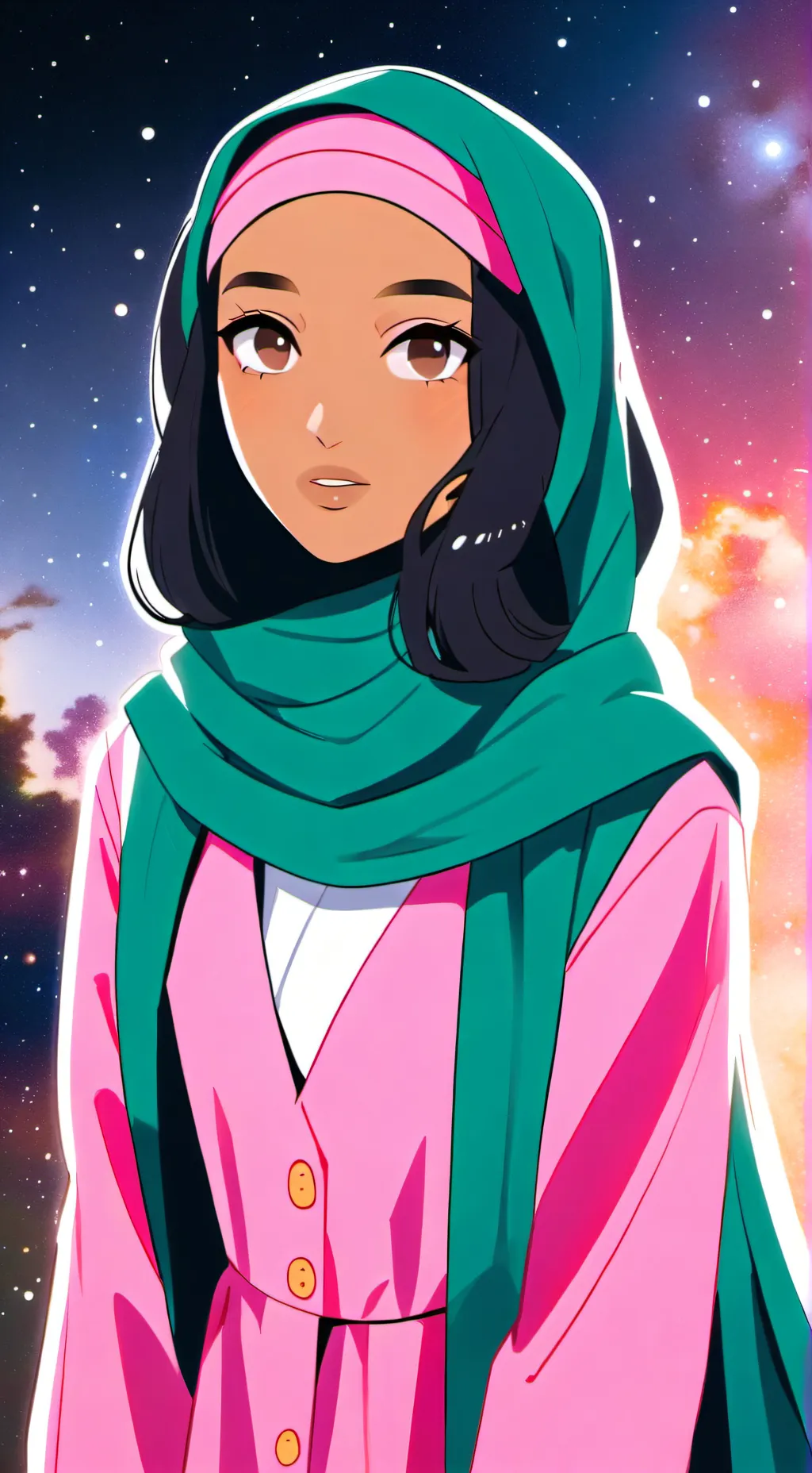 ai character: Hijab At Hogwarts background