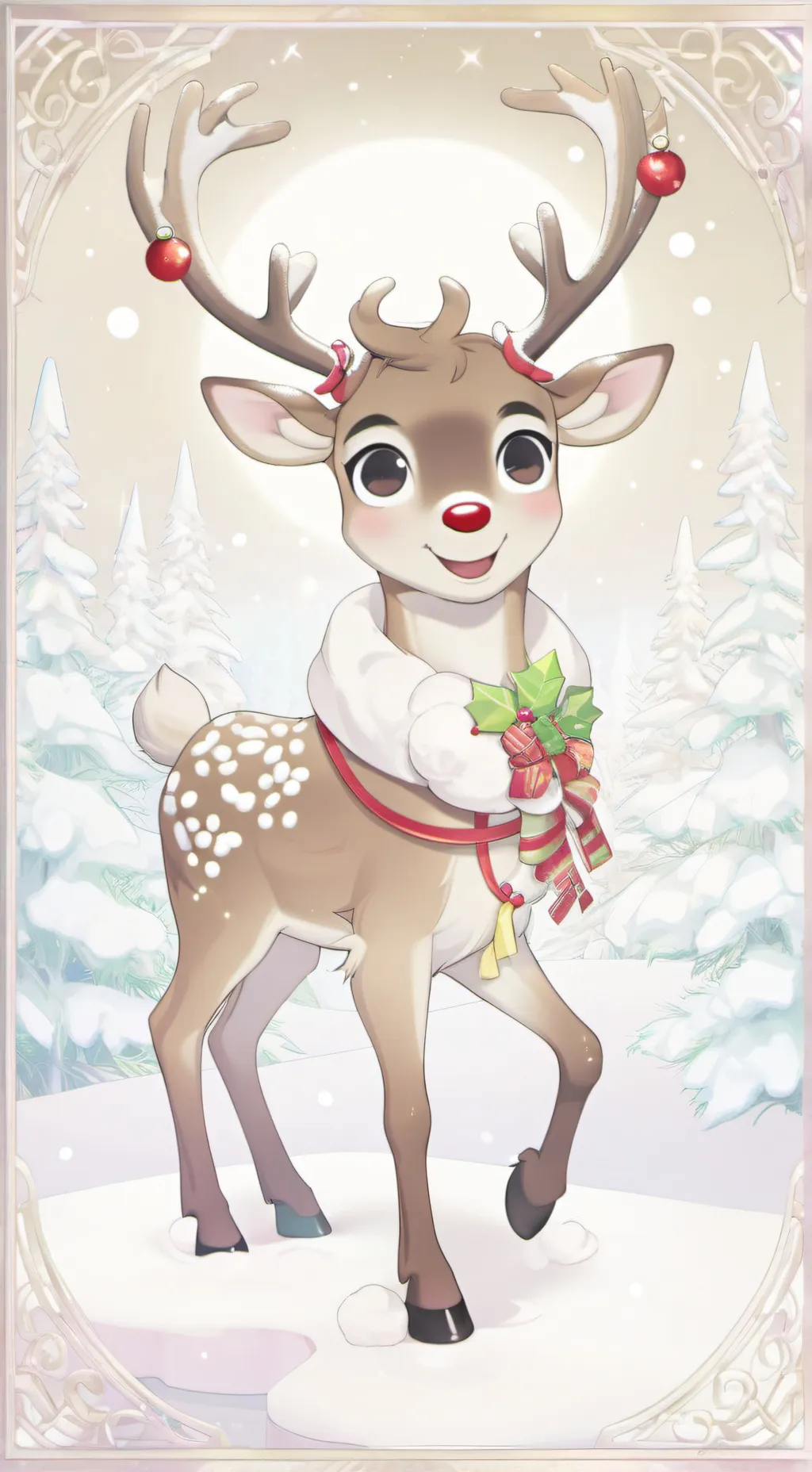 ai character: 🦌❄Rudie❄🦌 background