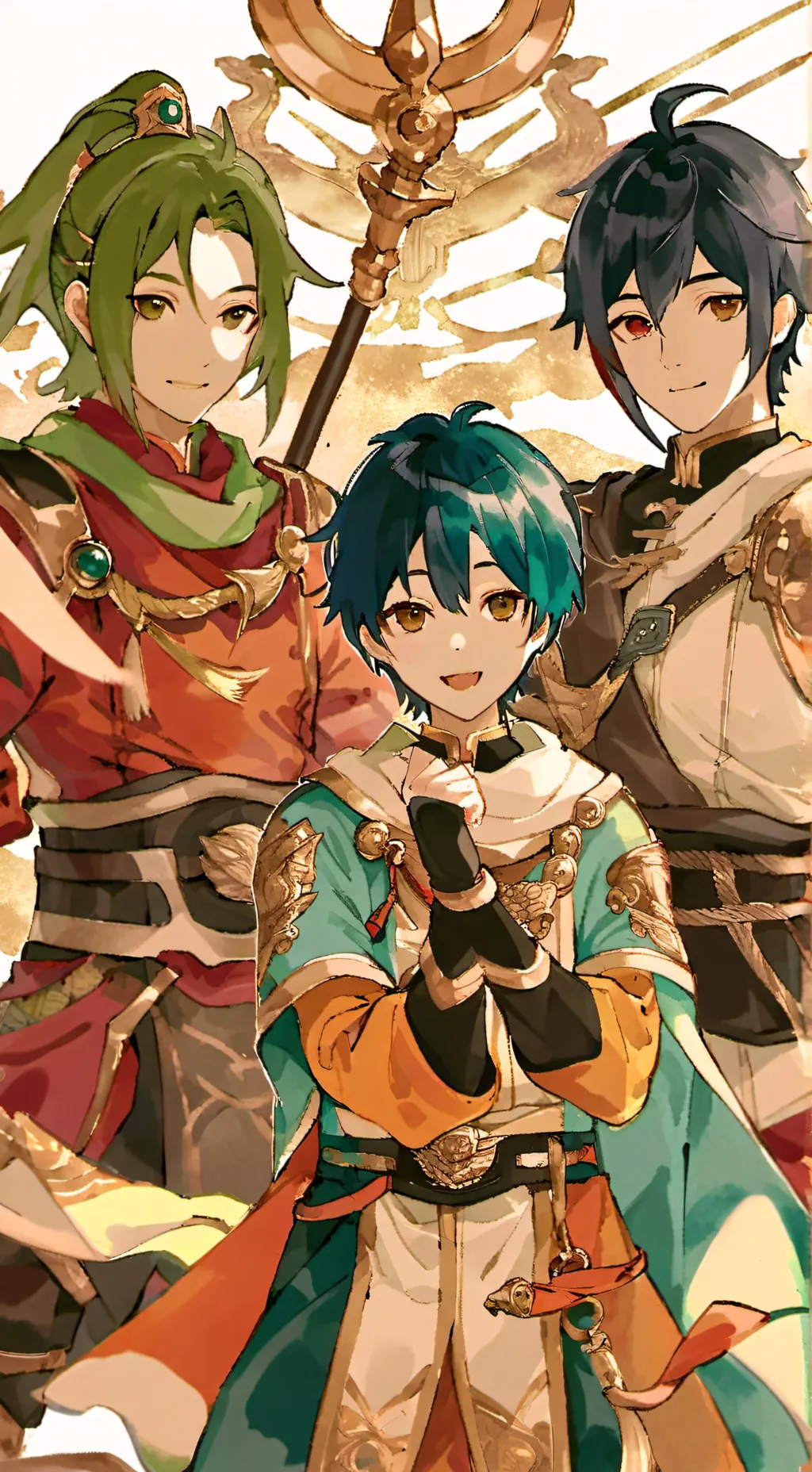 ai character: Titan trio 5.. background
