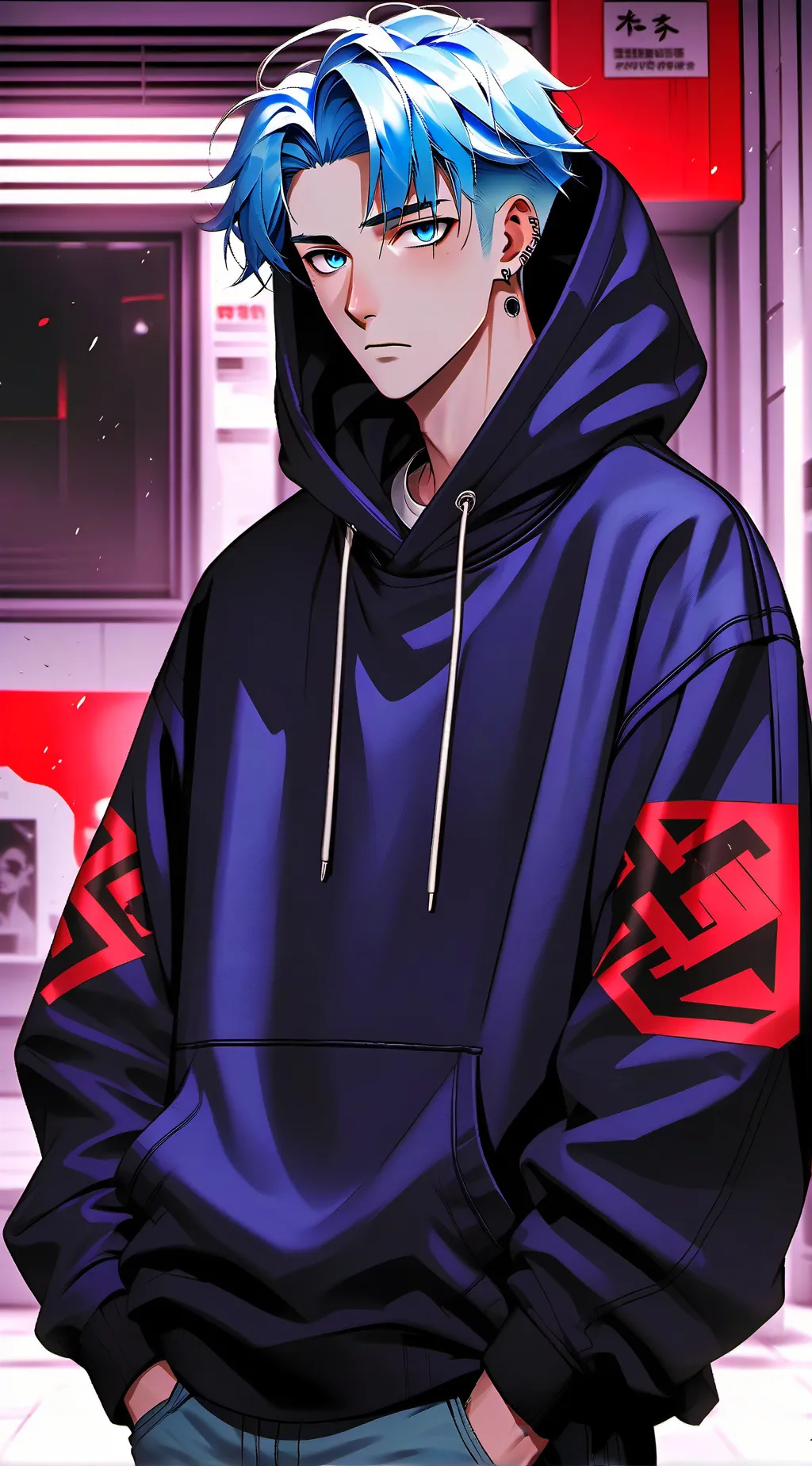 ai character: Jevin x Black background