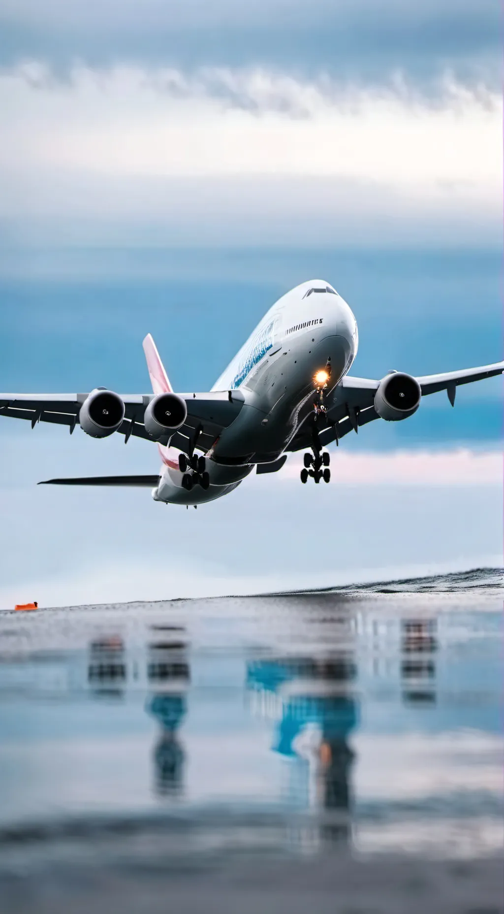 ai character: water landing background