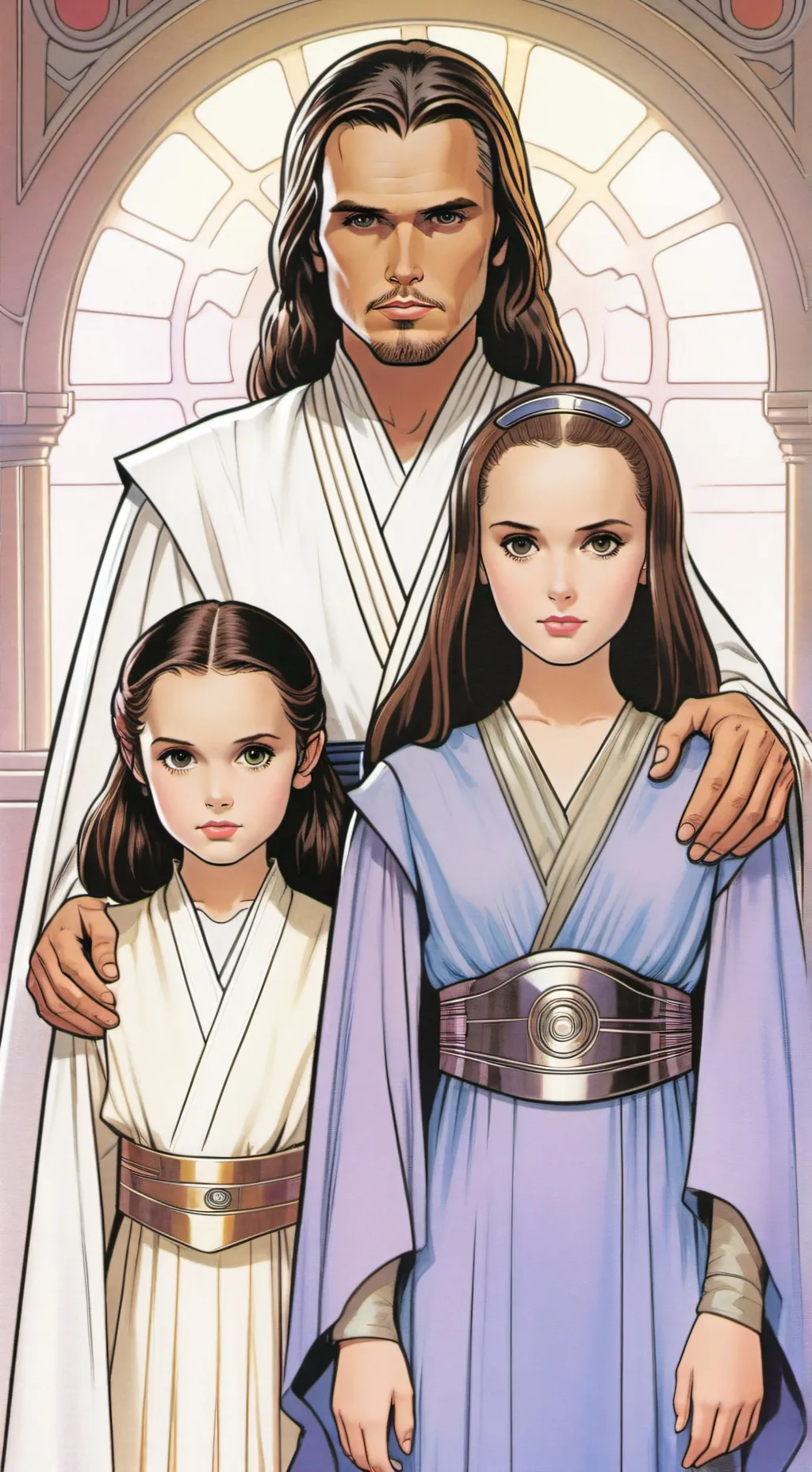 ai character: Anakin padme  background