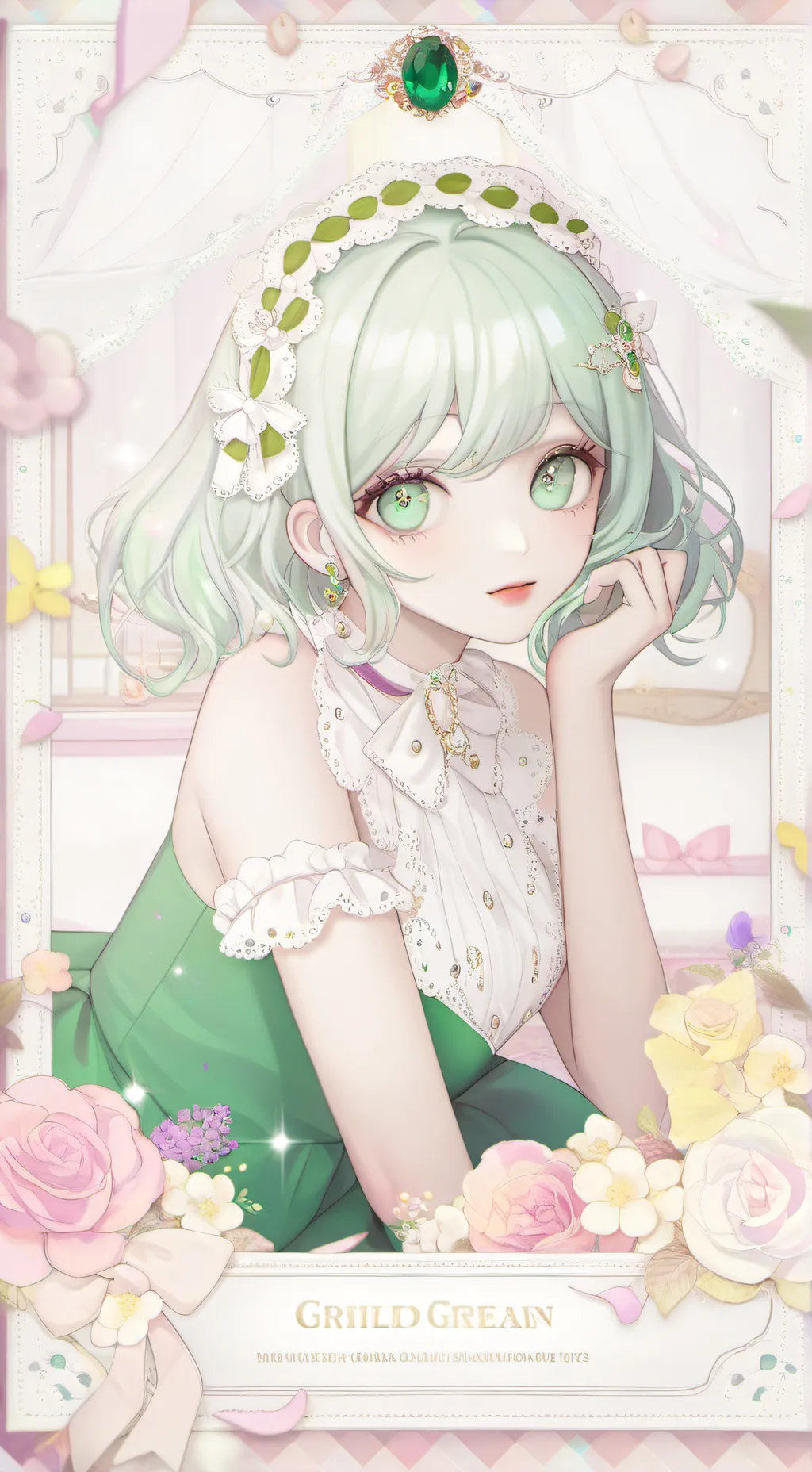 ai character: ~Emerald~ background