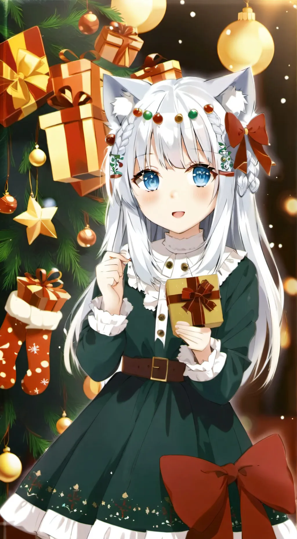 ai character: Marta navideña  background