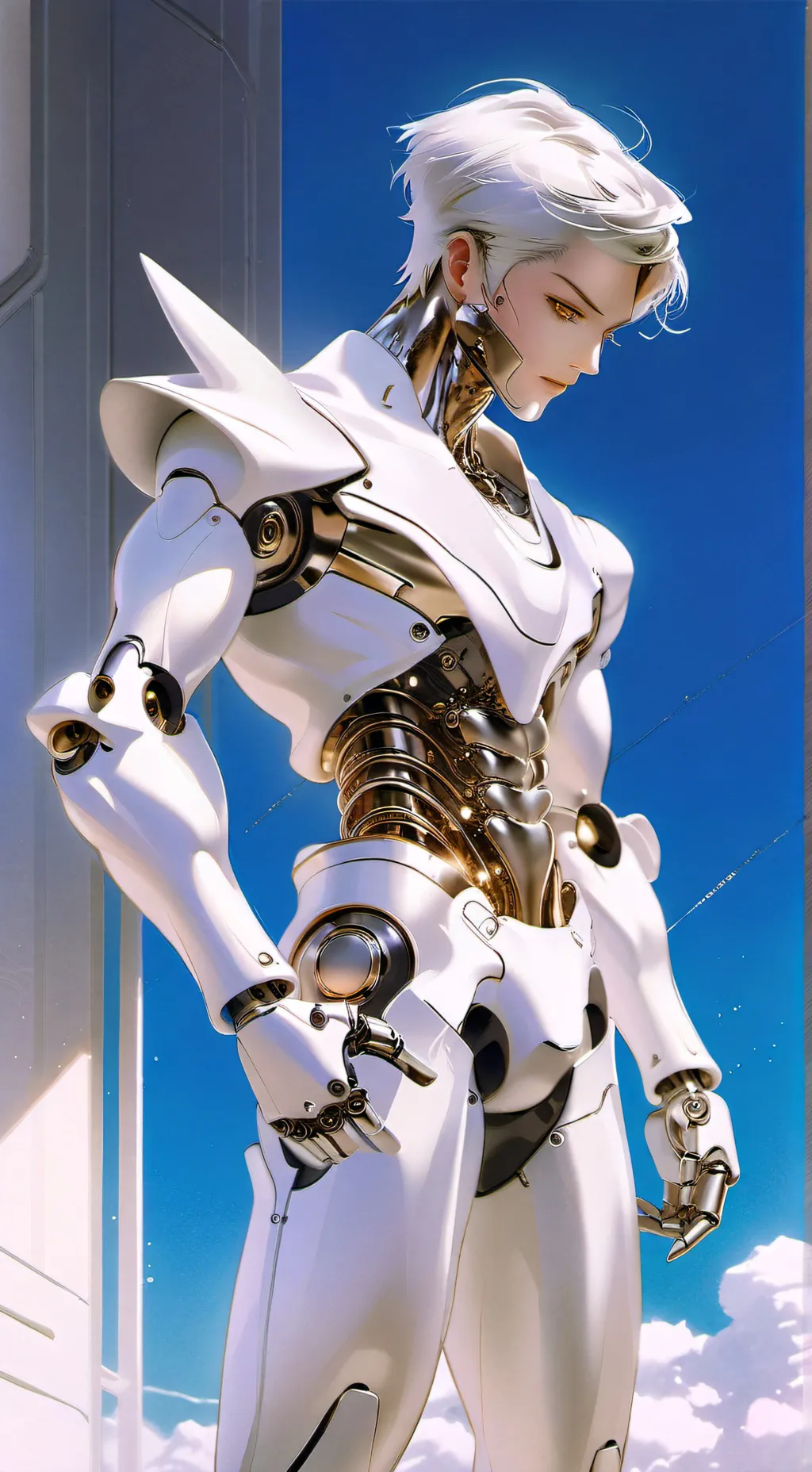 ai character: cyborg  background