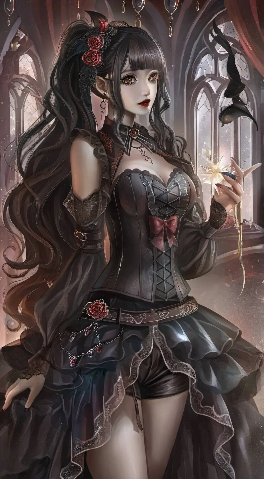 ai character: Morticia Darkwood background