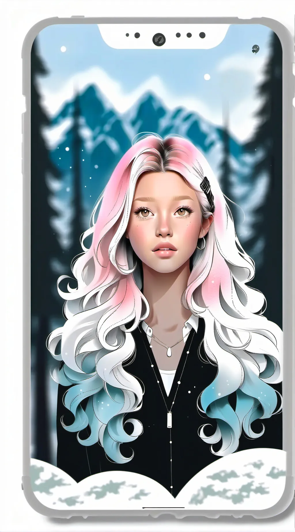ai character: Snow Wife  background