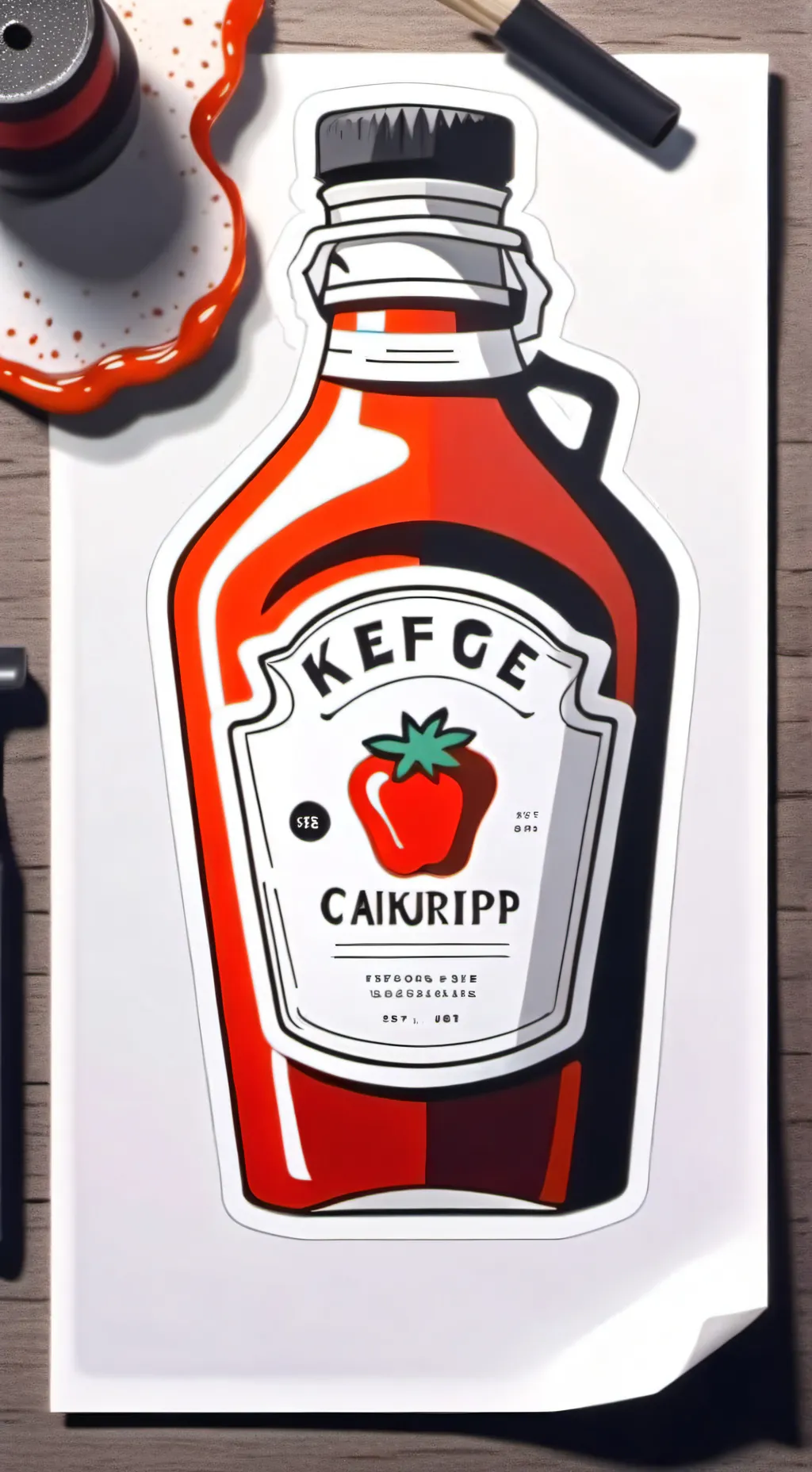 ai character: Ketchup cone background