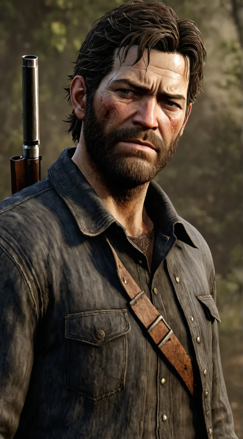 ai character: arthur morgan  background