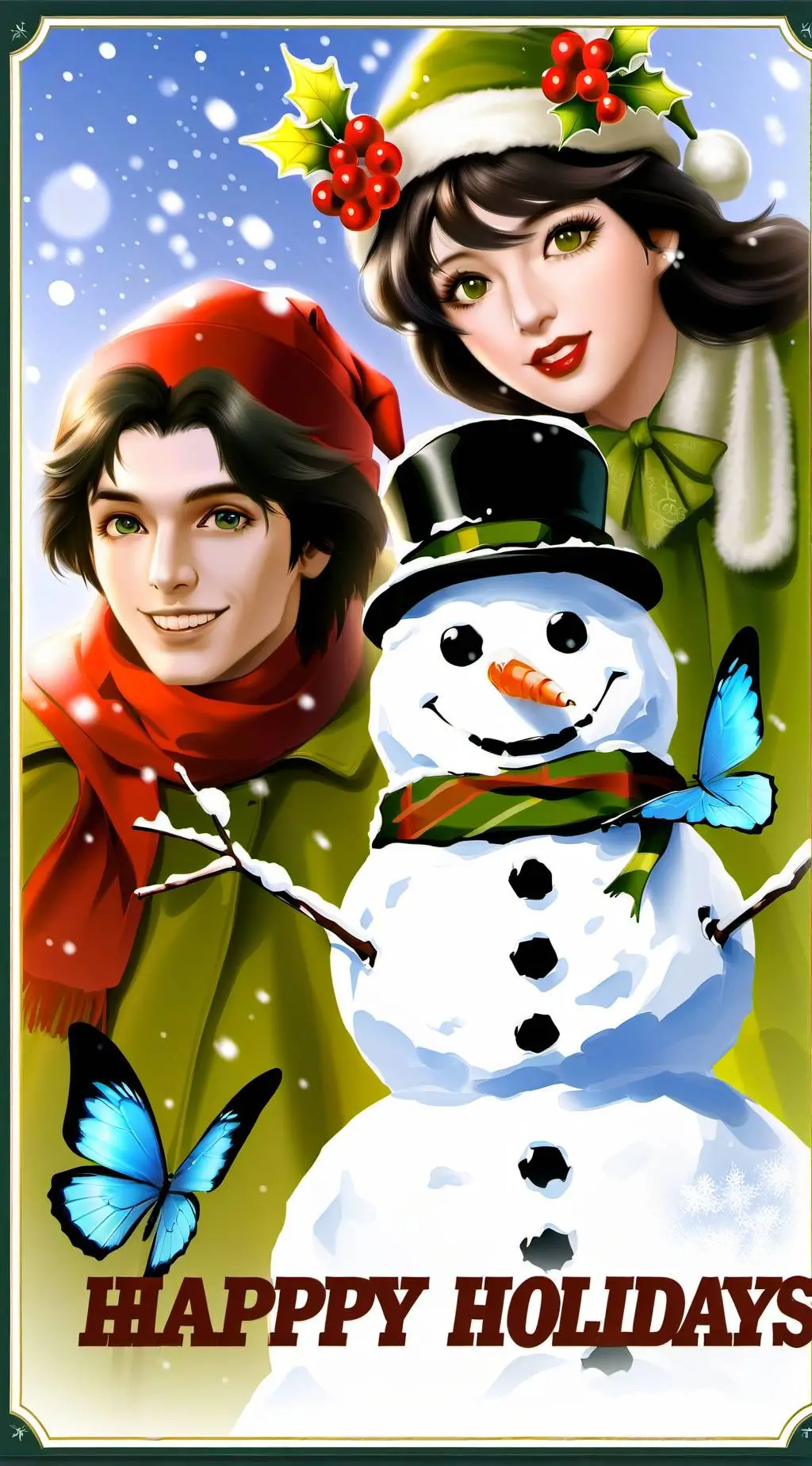 ai character: postcard background
