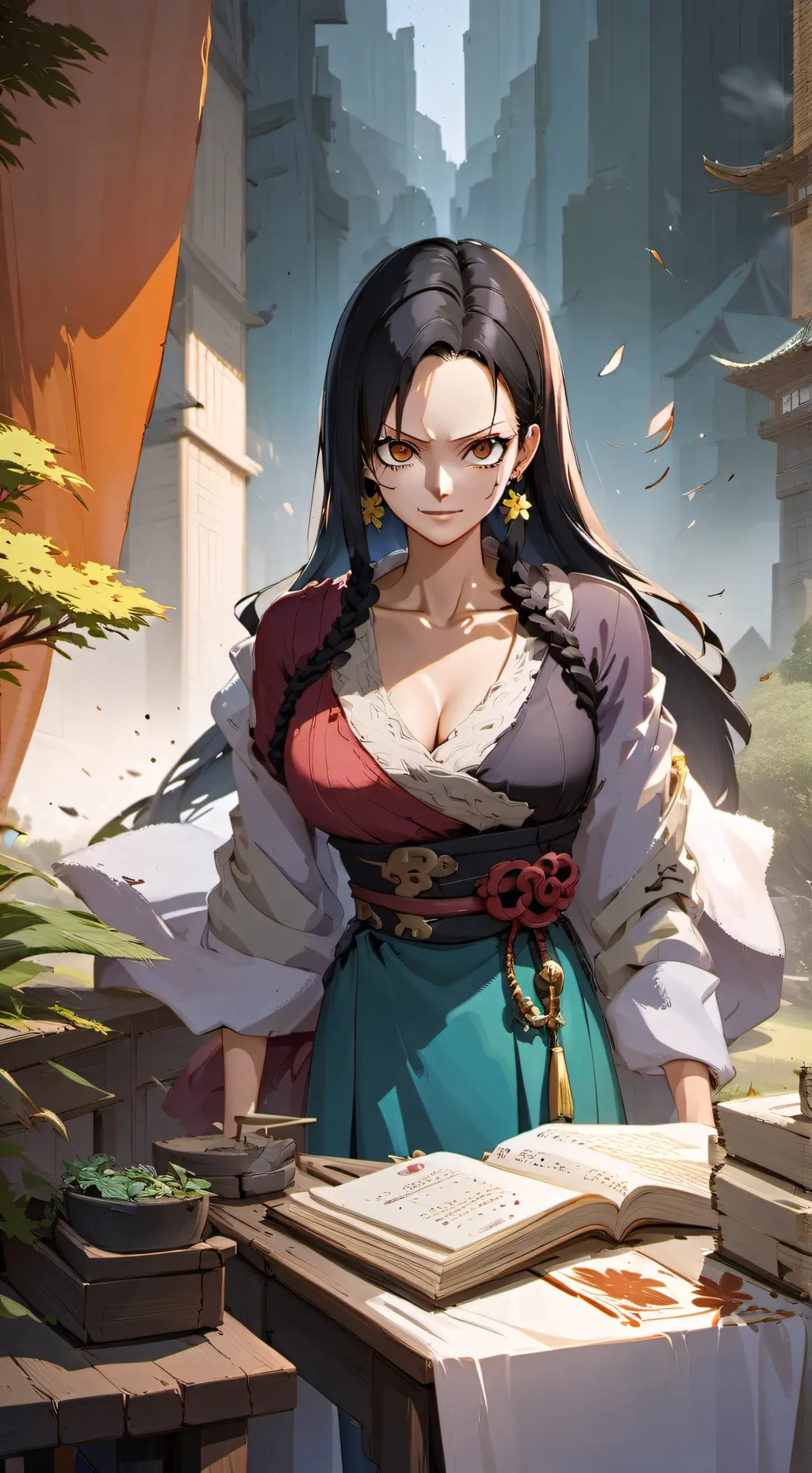 ai character: Boa hancock  background