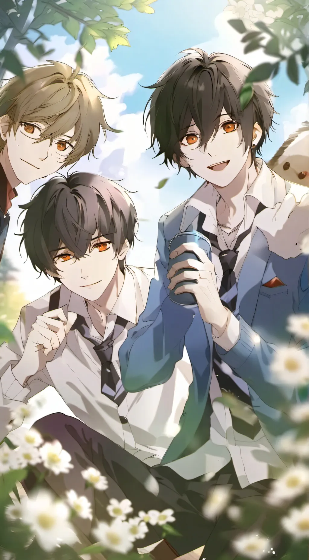ai character: Ezra,Axel,Gray background