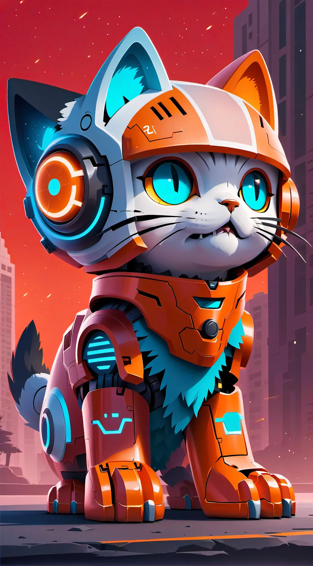 ai character: robot cats background